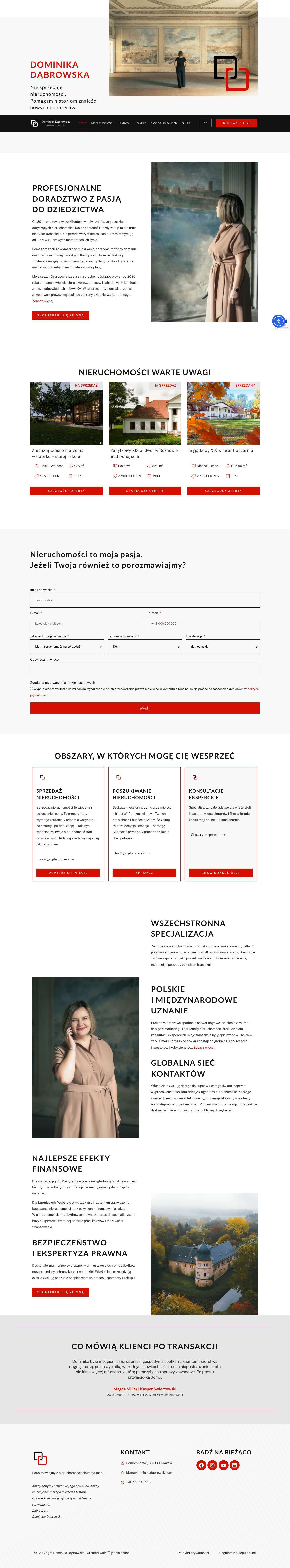 Dominika Dąbrowska - Real Estate Agent - Full Screenshot