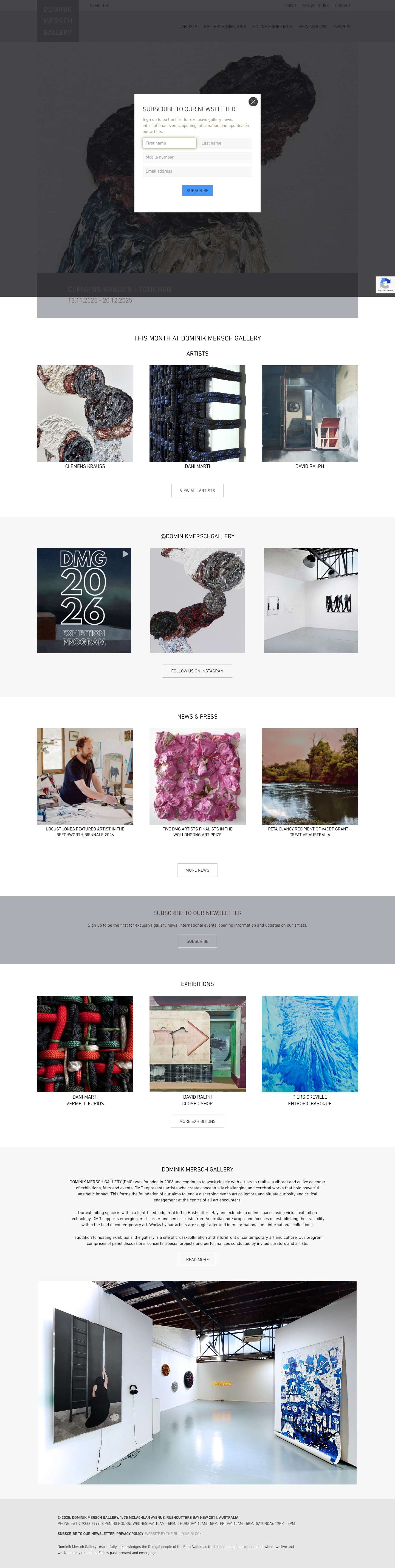 Contemporary Art Gallery | Sydney - Full Screenshot