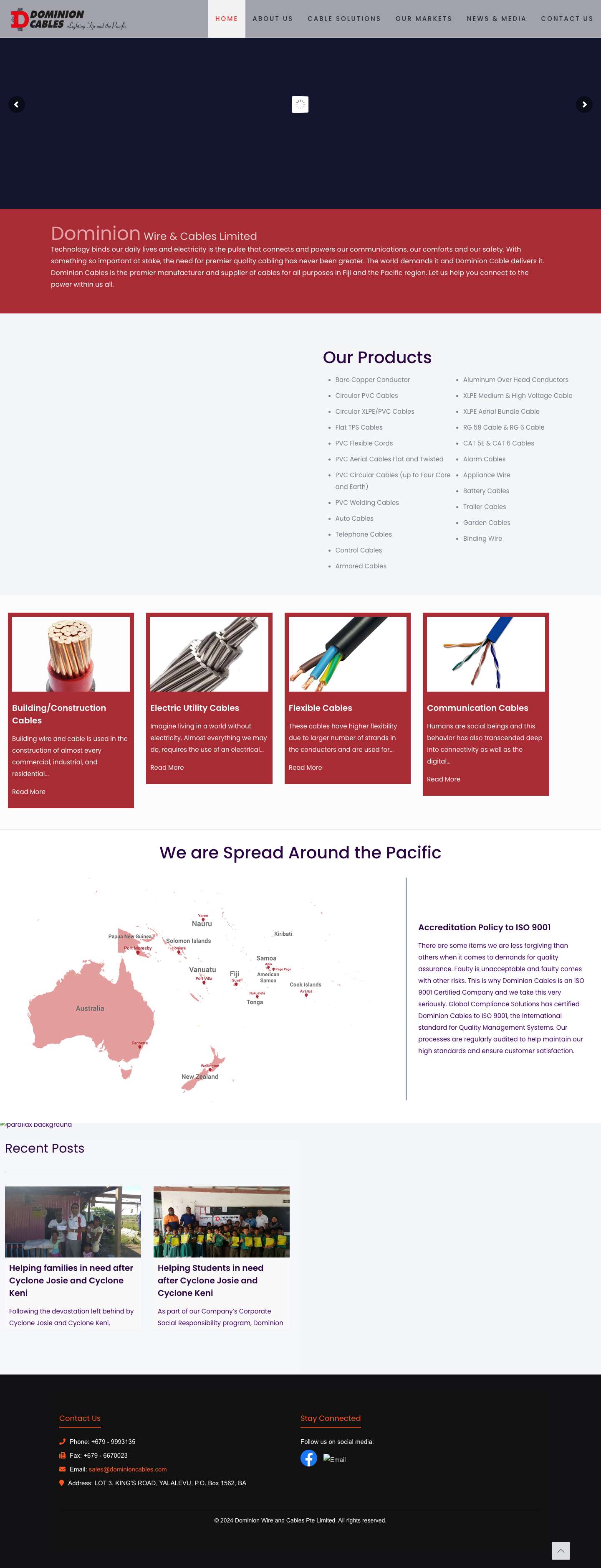 Dominion Cables- Provider of Premier Quality Cabling - Full Screenshot