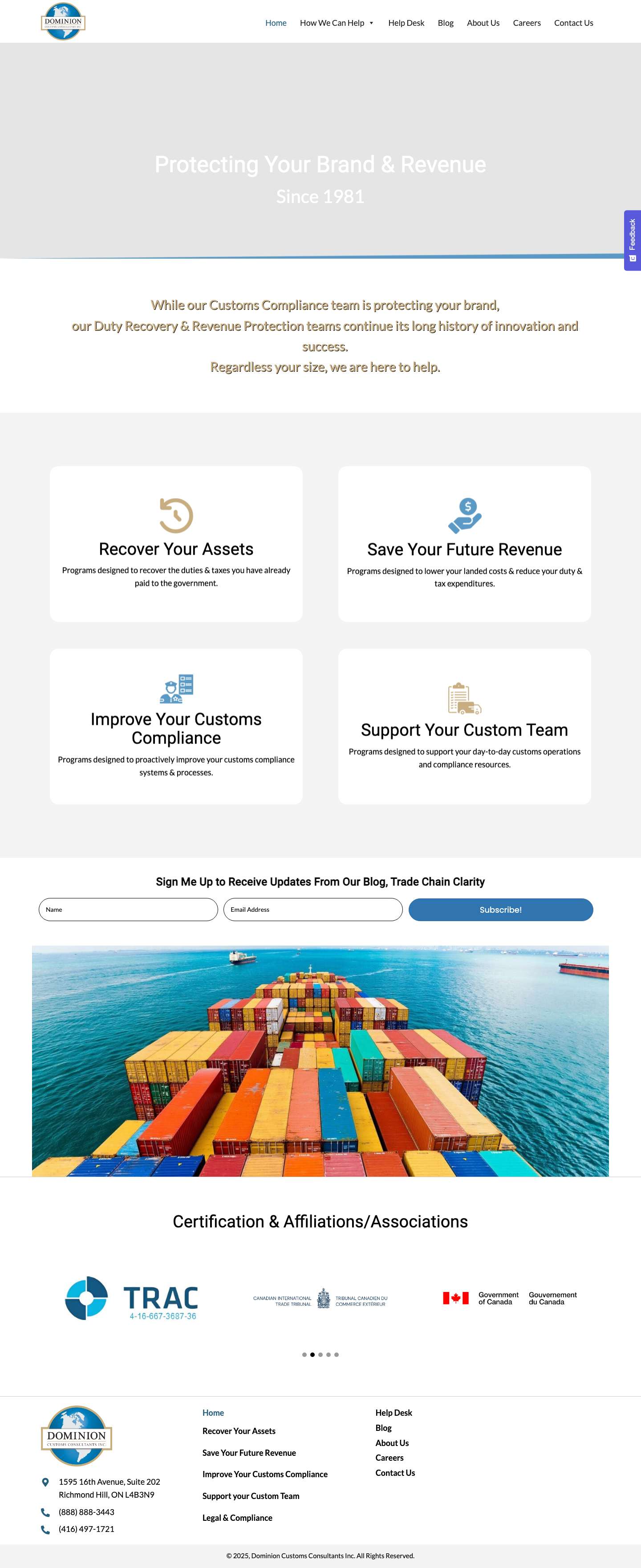 Home - Brand Protection Services - Dominion - Full Screenshot