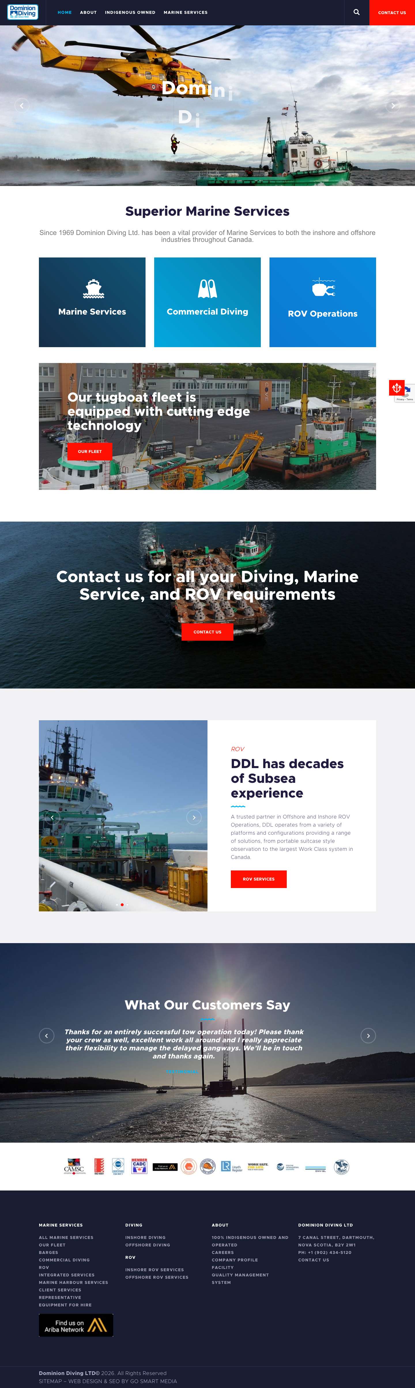 Home - Dominion Diving - Full Screenshot