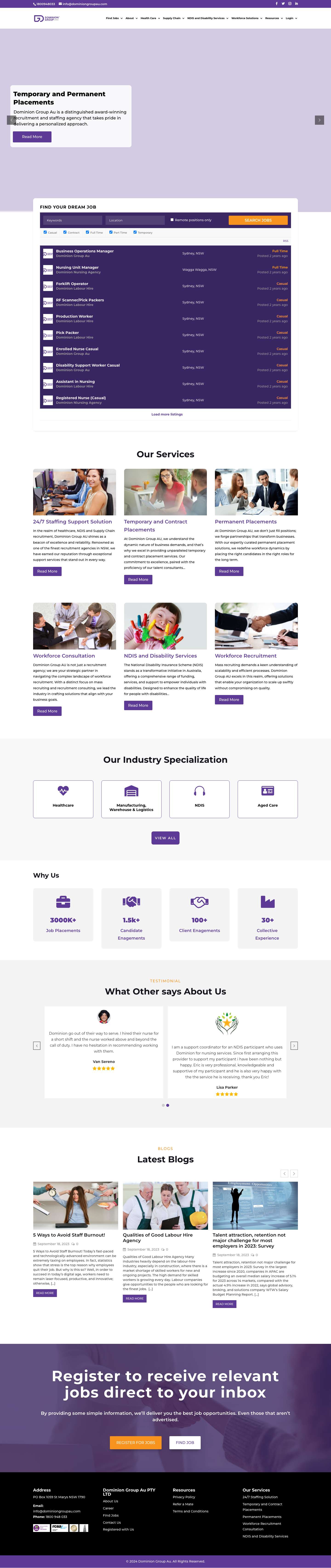 Home | Dominion Group Au - Full Screenshot