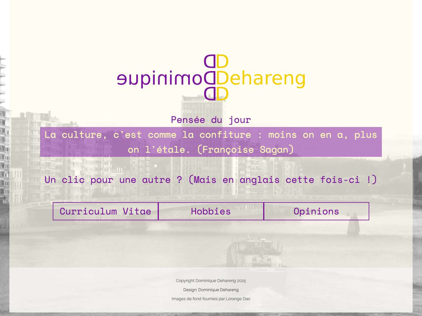 Dominique Dehareng (Liège, Belgique) | Sciences et Web // Musique et Danse - Full Screenshot