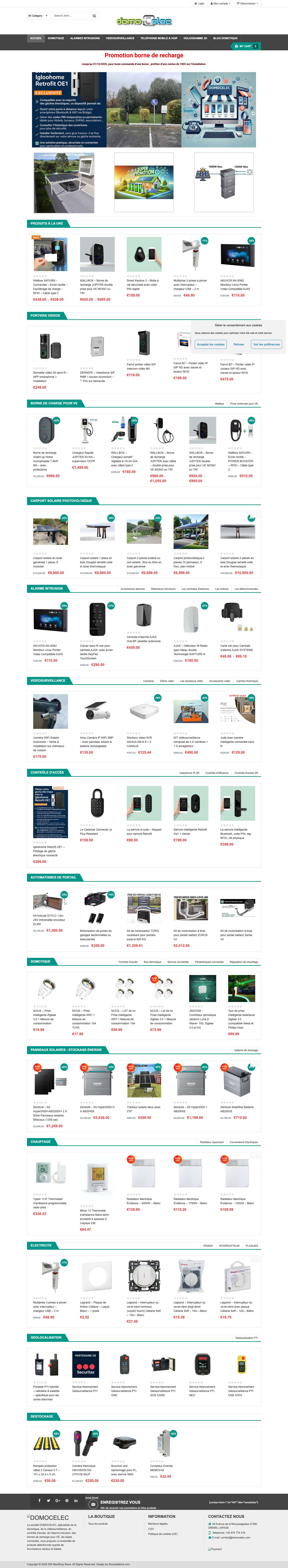 DOMOCELEC Toulouse, domotique, alarmes, borne VE - Full Screenshot