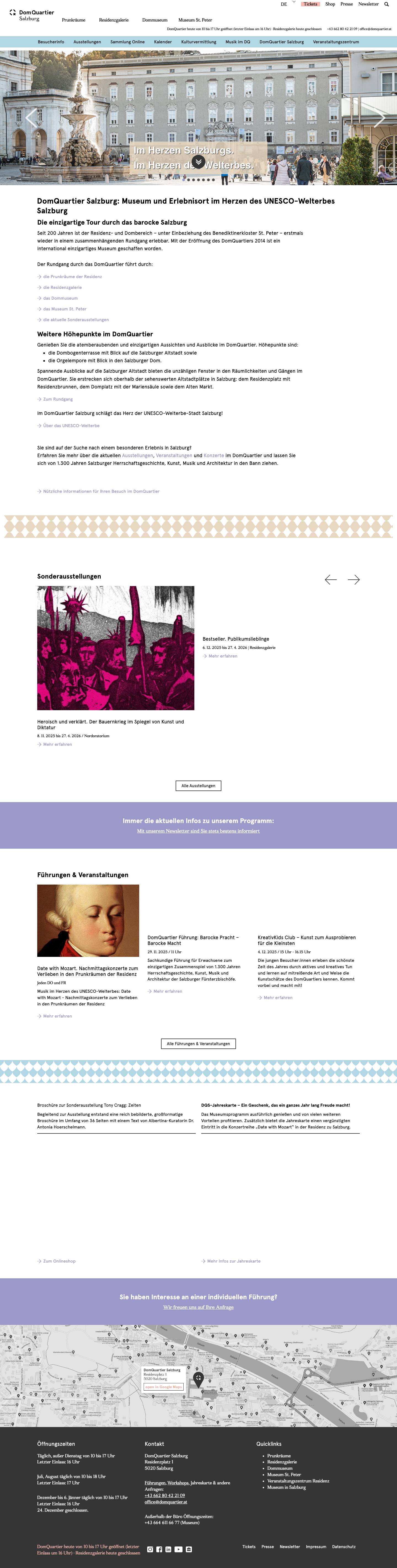 Museum DomQuartier Salzburg: Geschichte, Kunst & Musik - Full Screenshot