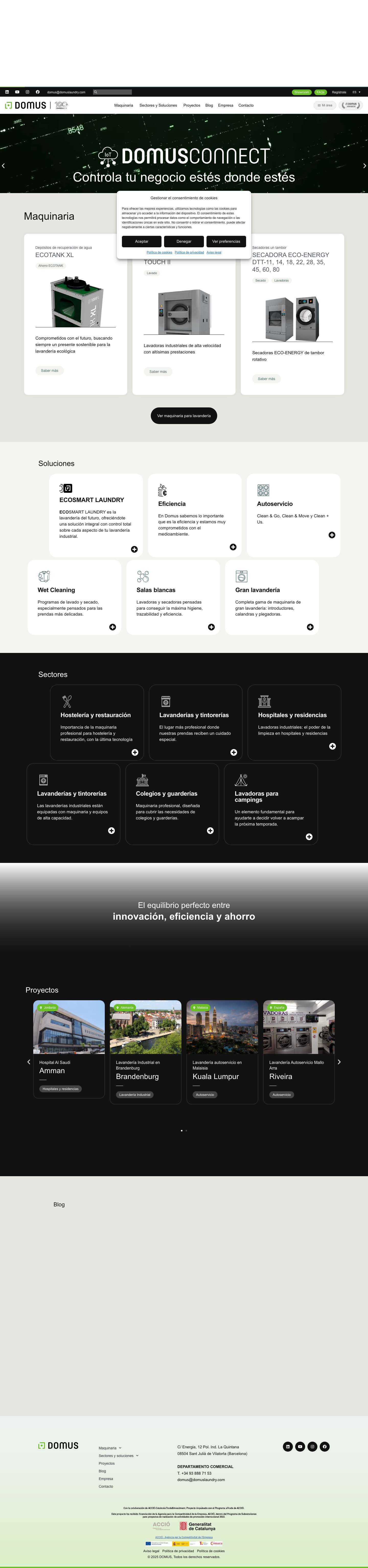 Lavandería industrial de última generación | Domus Laundry - Full Screenshot