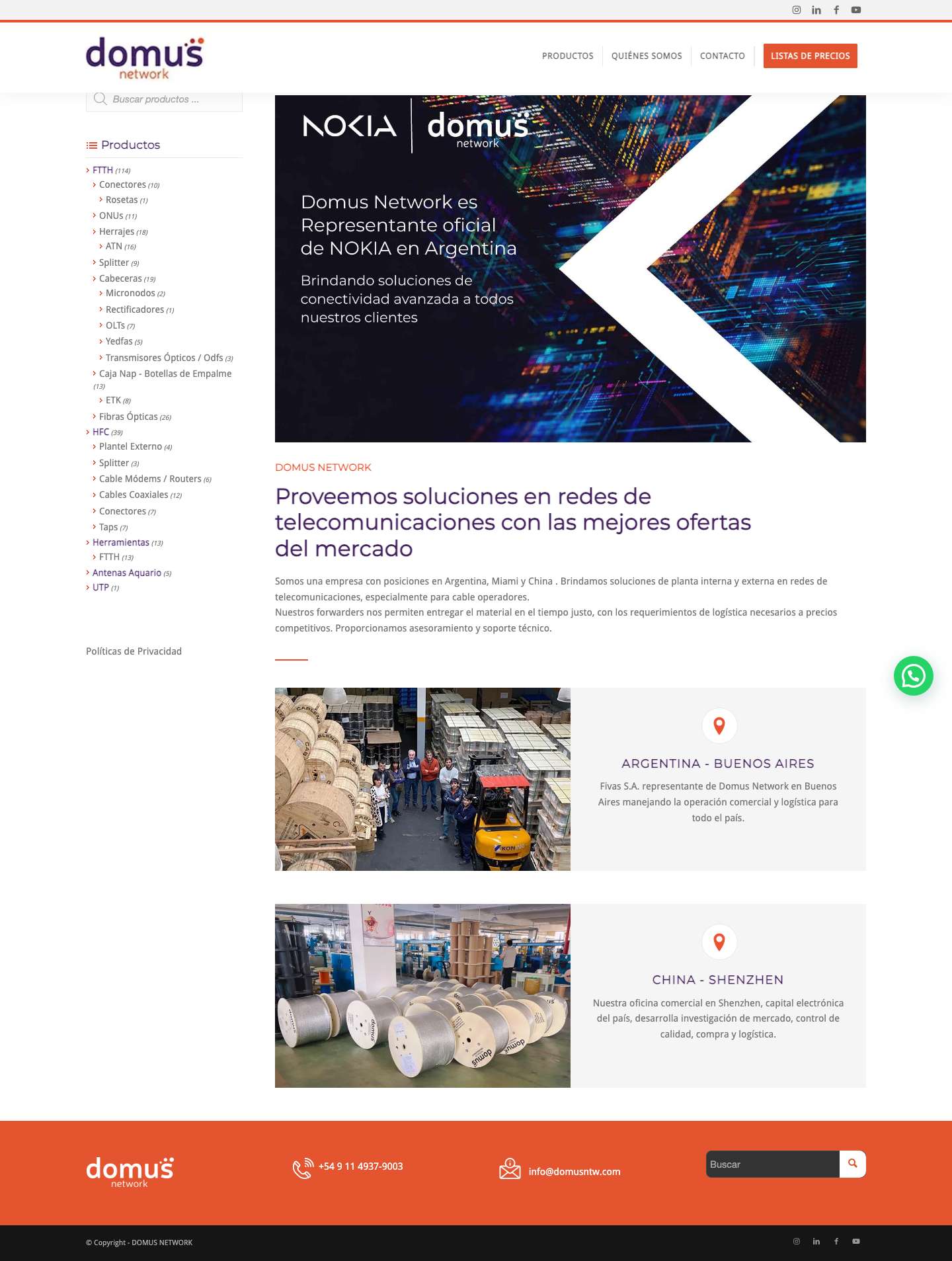 DOMUS NETWORK — Soluciones en redes de telecomunicaciones - Full Screenshot