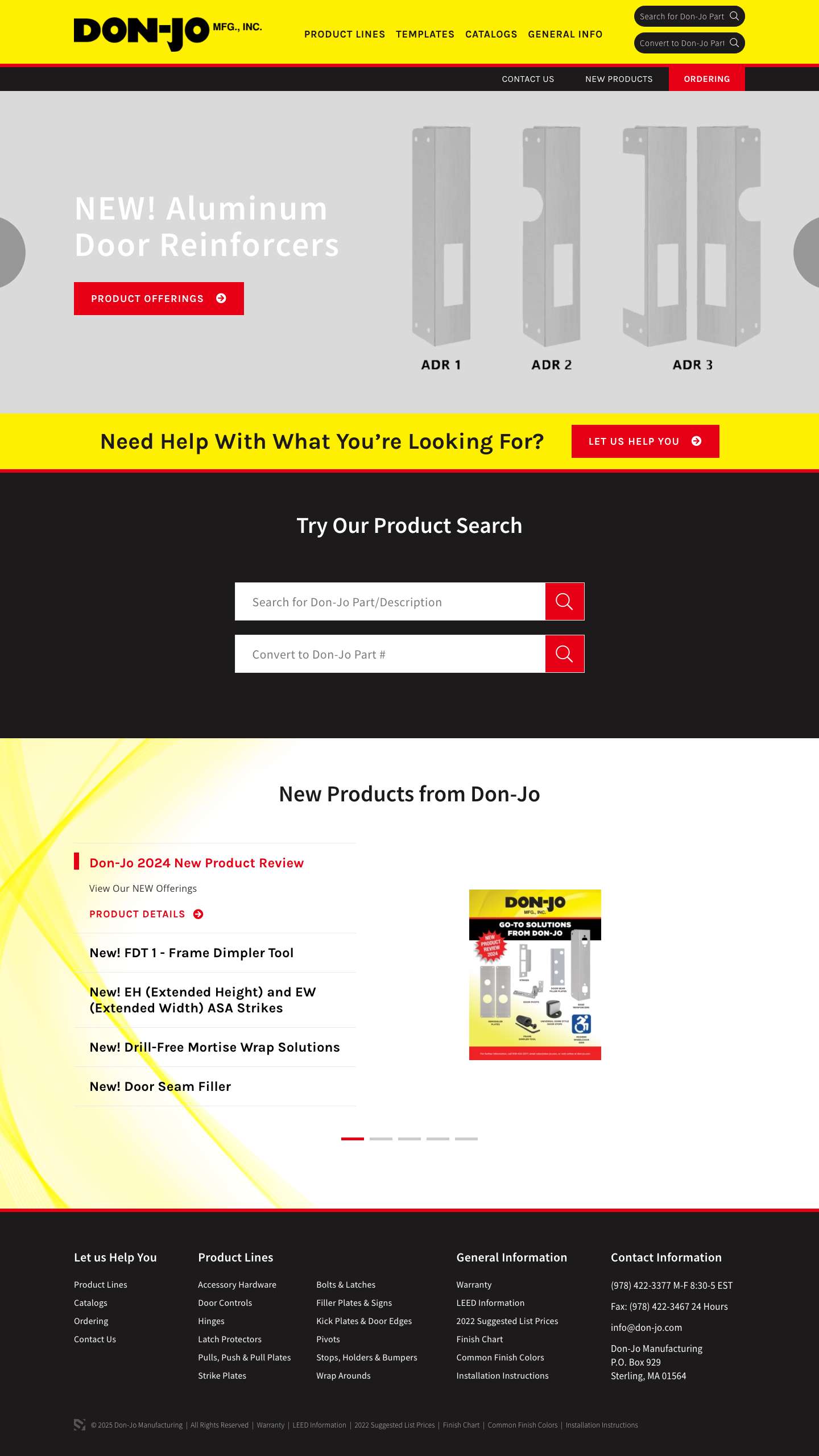 Don-Jo Manufacturing | A Complete Line of Architectural Hardware Accessories - Full Screenshot