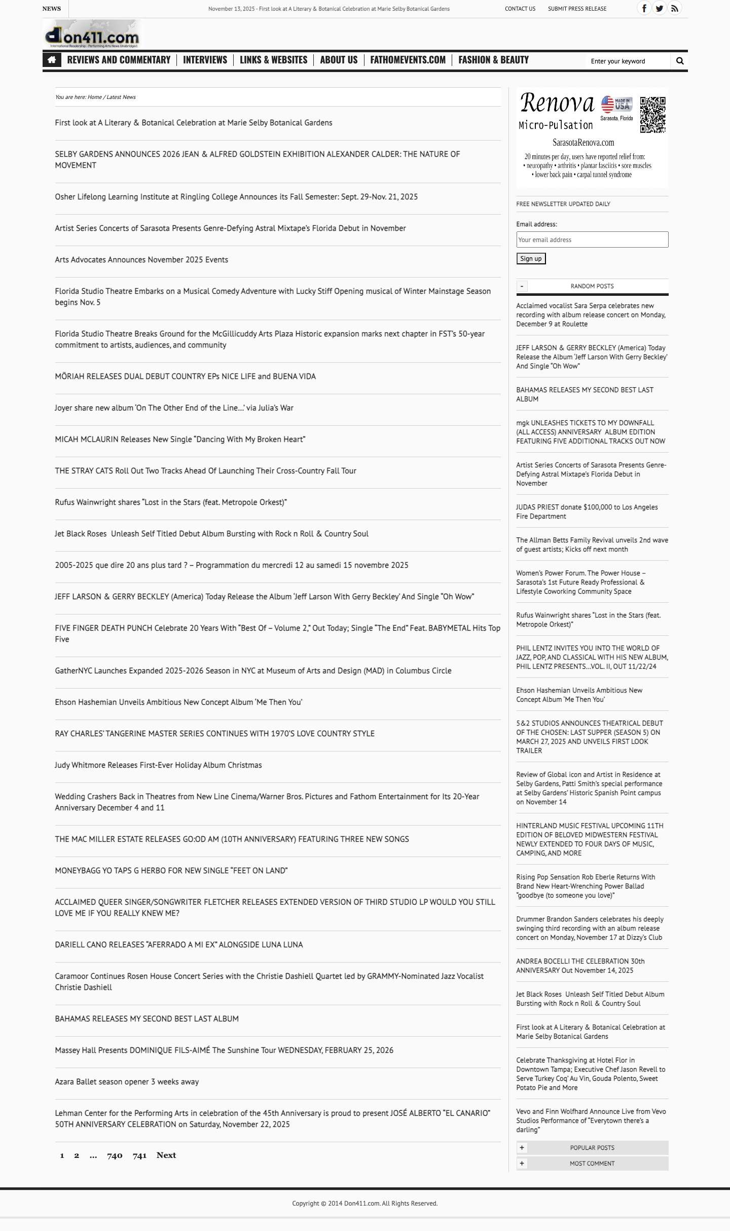 Latest News - Page 1 - Don411.com Media :: Performing Arts News Unabridged - Full Screenshot