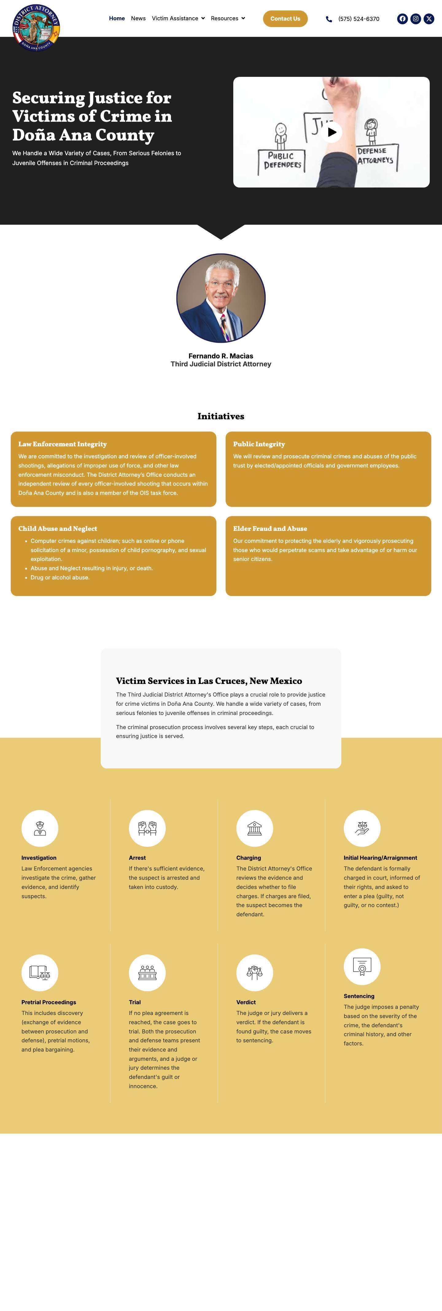 Home - Child Abuse Cases - Doña Ana County District Attorney - Full Screenshot