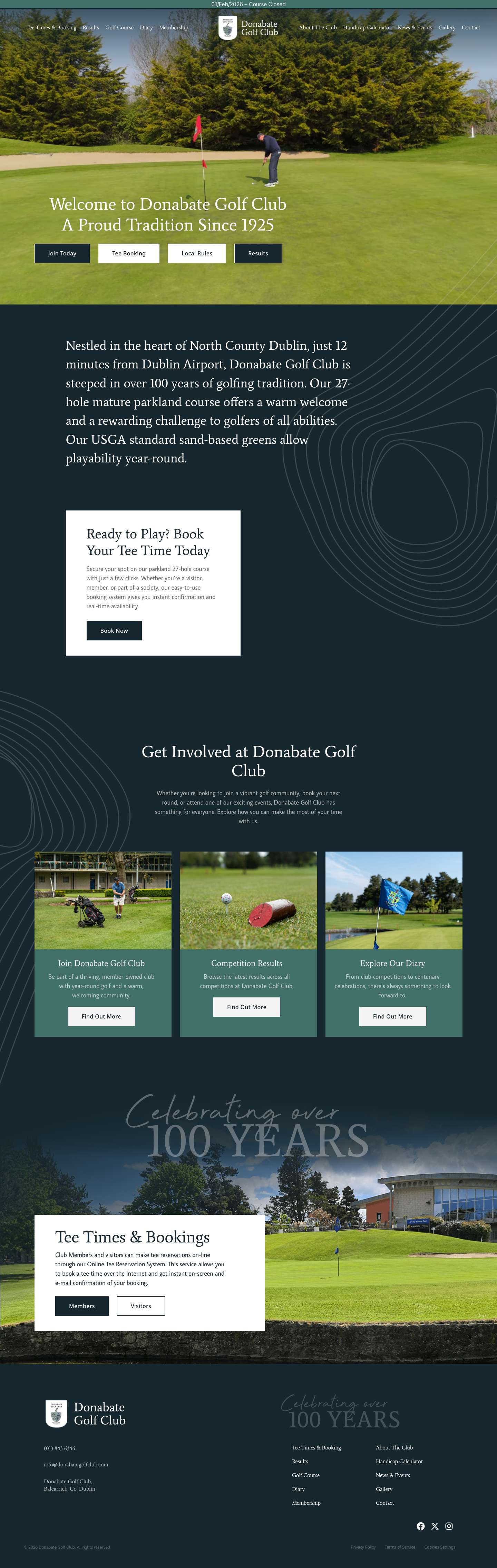 Donabate Golf Club – Donabate Golf Club – Celebrating 100 Years in 2025 - Full Screenshot