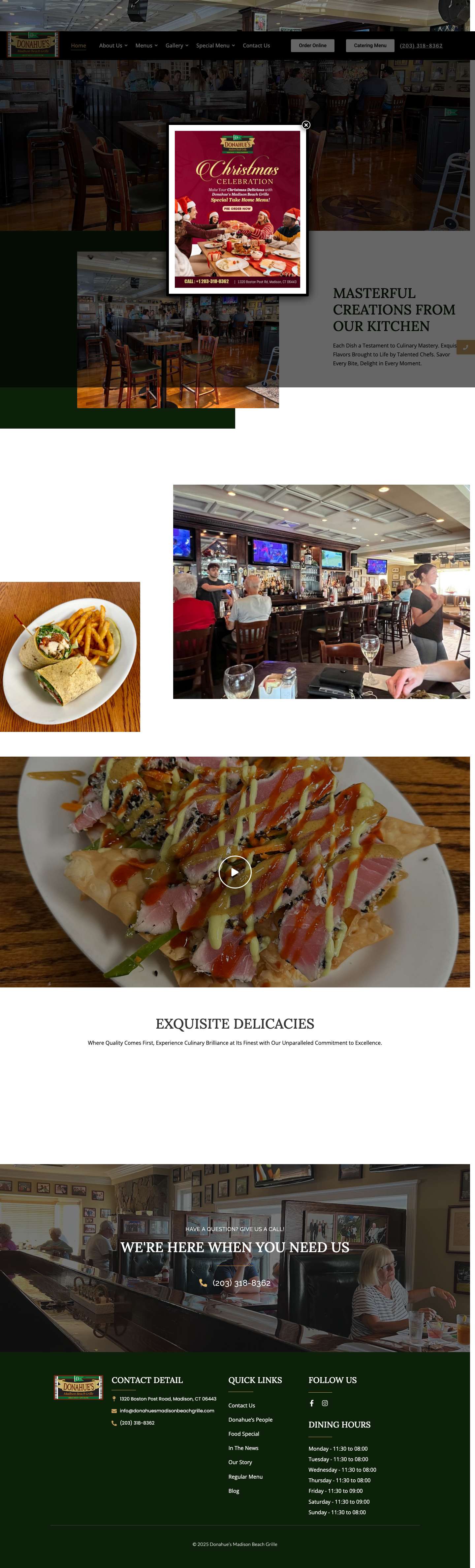 Beachside Restaurant Madison | Donahue's Madison Beach GrilleBeachside Restaurant Madison | Donahue's Madison Beach Grille - Full Screenshot