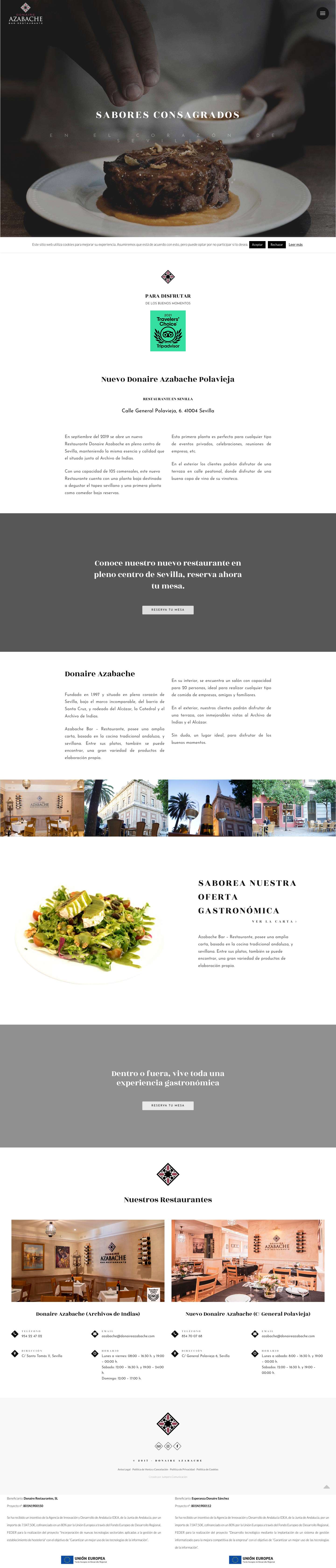 Donaire Azabache | Restaurante en Sevilla centro. - Full Screenshot