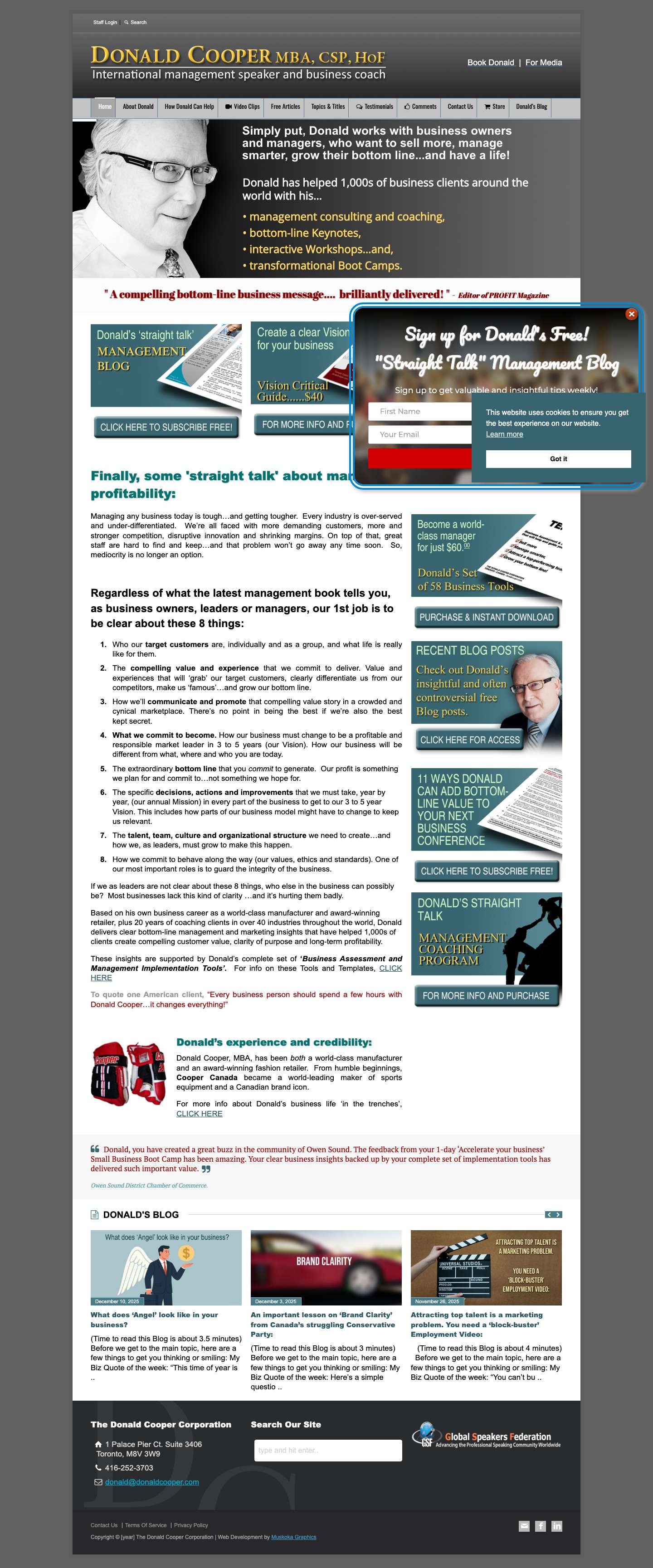 Donald Cooper | Professional Business Management Speaker - Full Screenshot