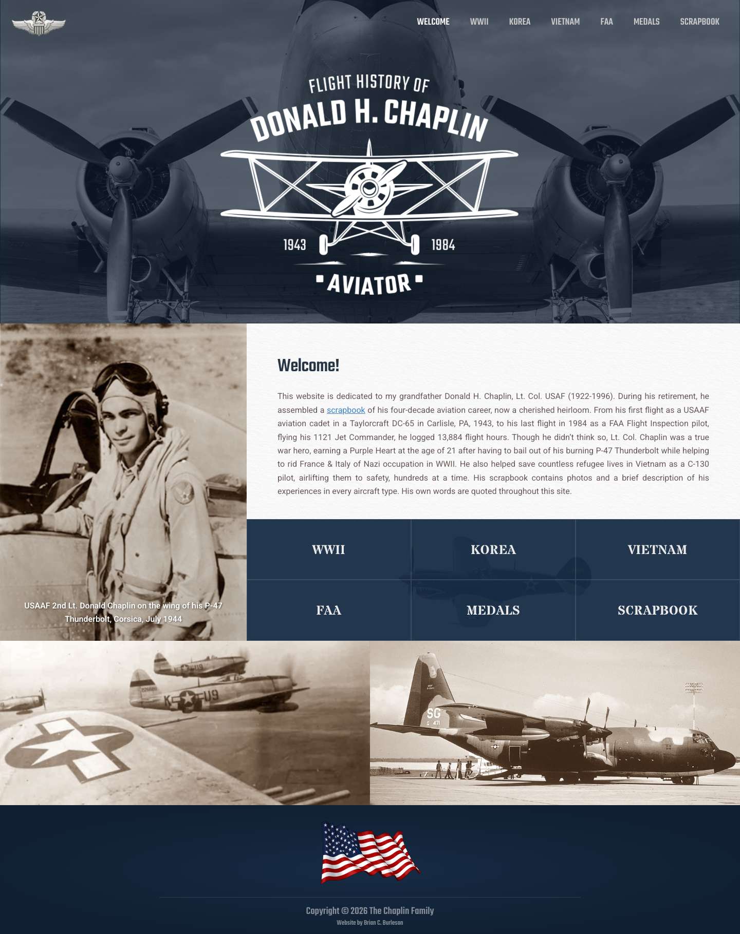 Flight History of Donald H. Chaplin – Flight History of Donald H. Chaplin - Full Screenshot
