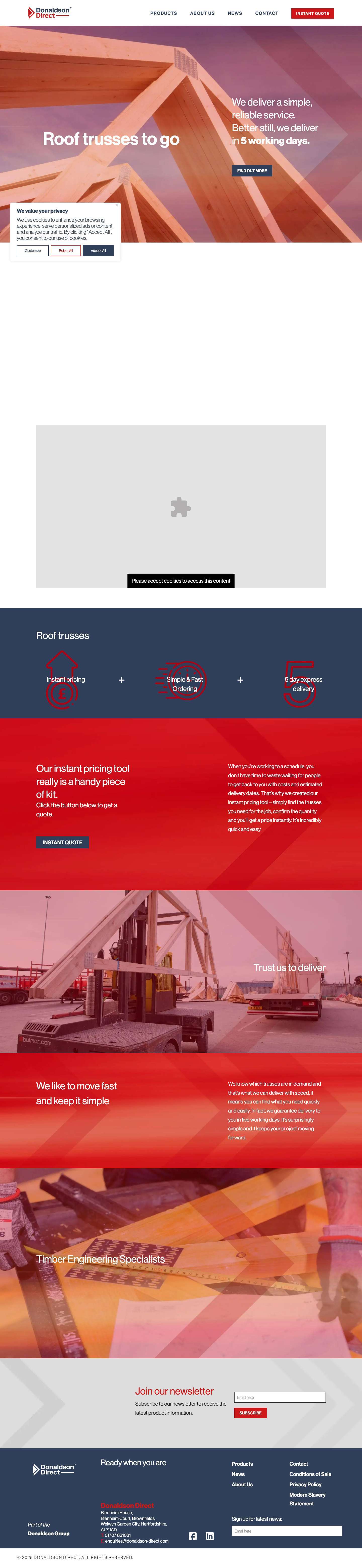 Home - Donaldson Direct - Full Screenshot