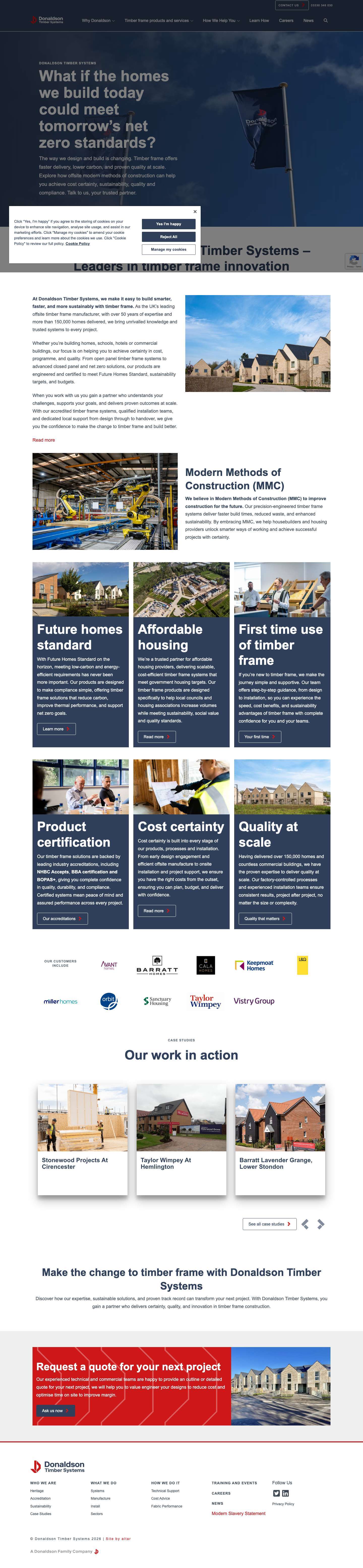 Timber Frame Construction Companies | Timber Frame Suppliers UK - Full Screenshot
