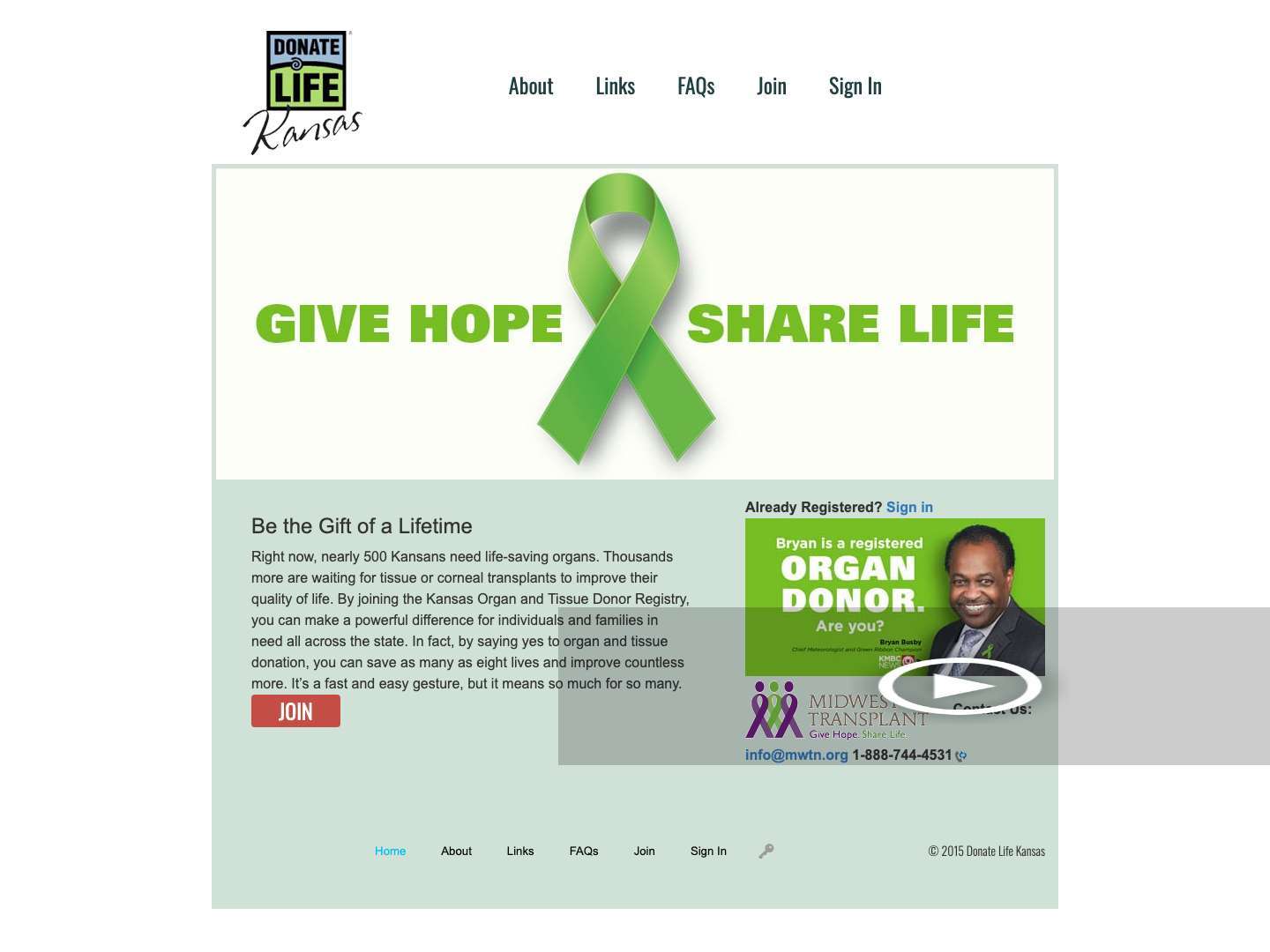 Donate Life Kansas - Full Screenshot