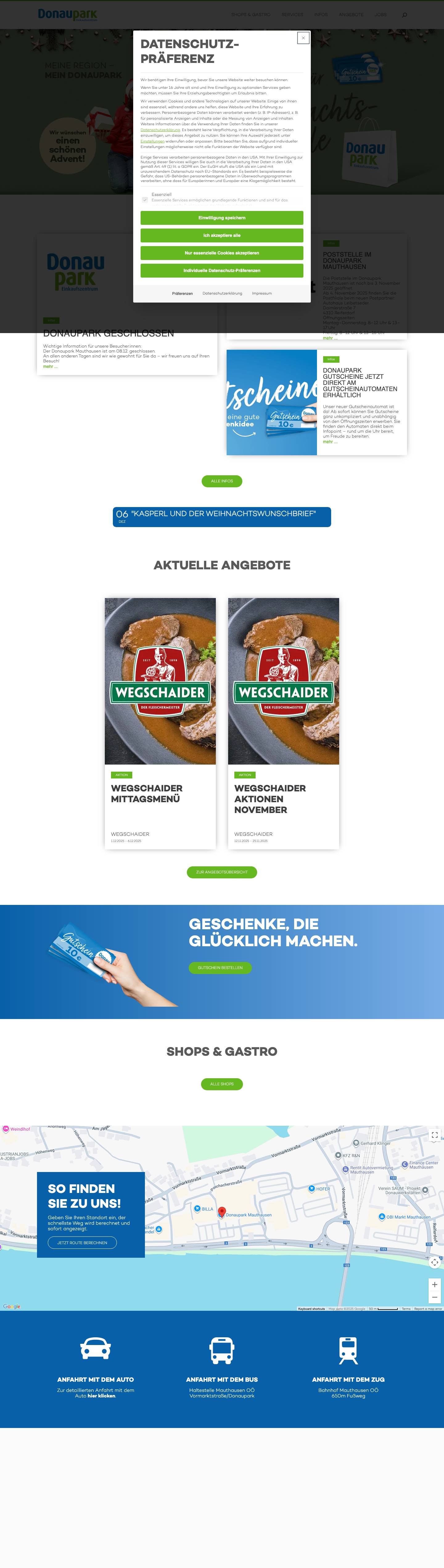 Startseite - Donaupark Mauthausen - Full Screenshot