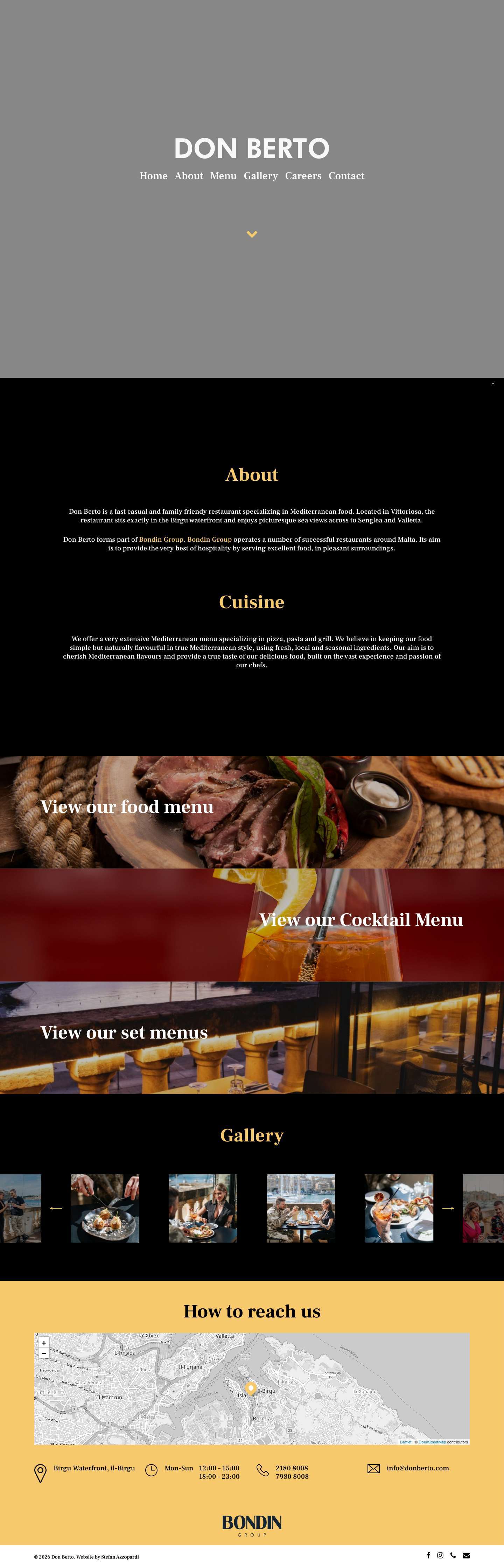 Don Berto | Birgu Waterfront Restaurant - Full Screenshot