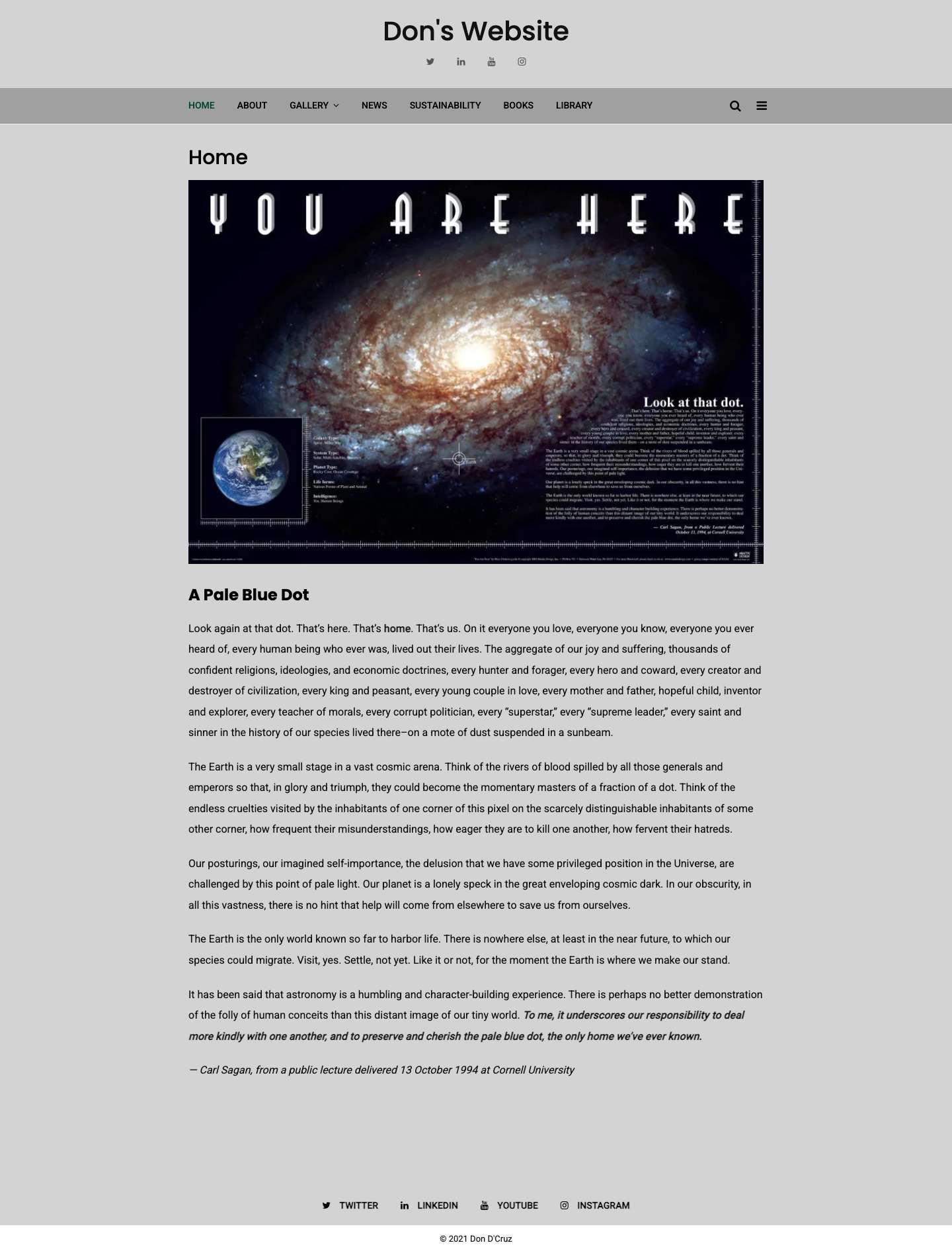 Don's Website - Full Screenshot