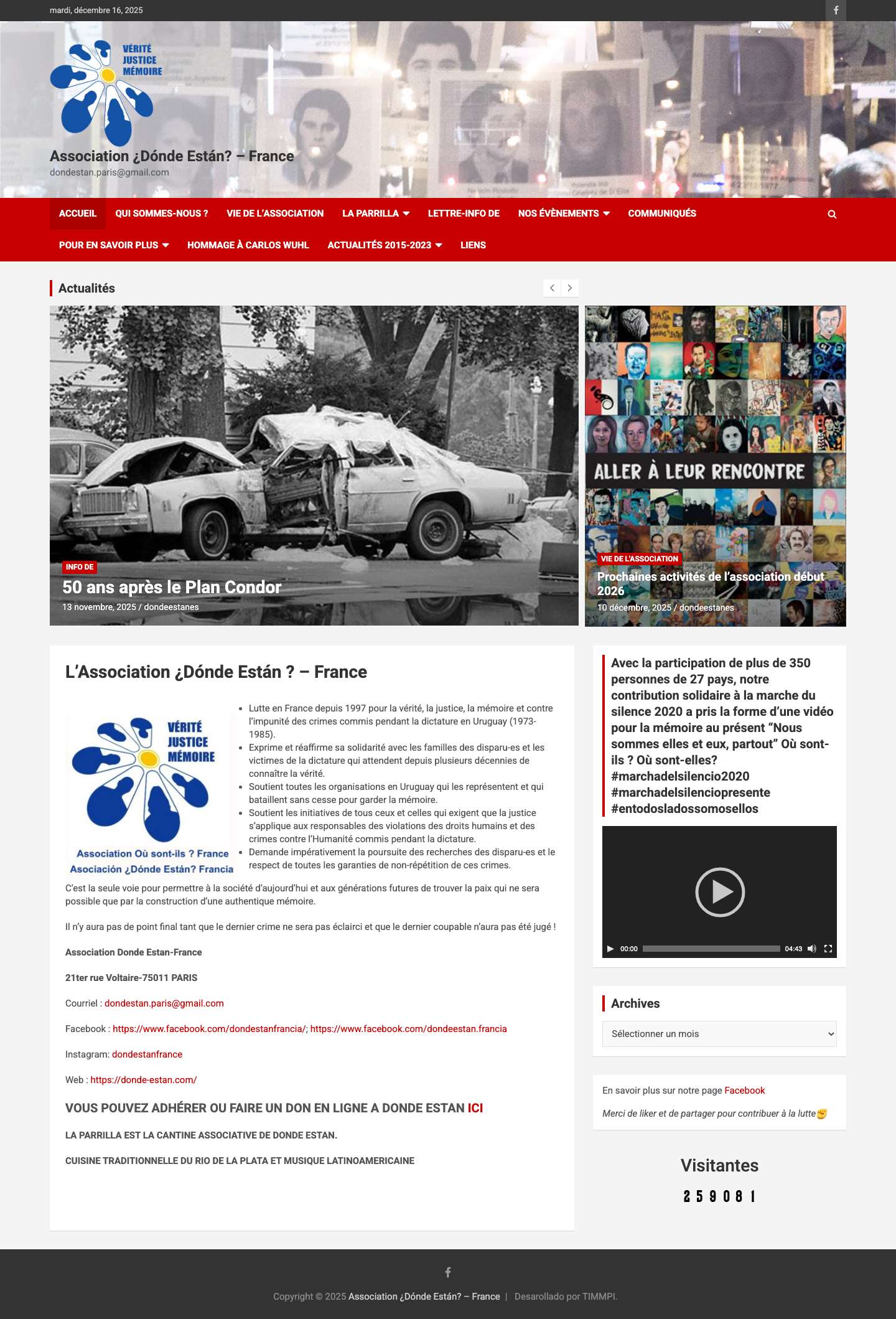 Association ¿Dónde Están? – France – dondestan.paris@gmail.com - Full Screenshot