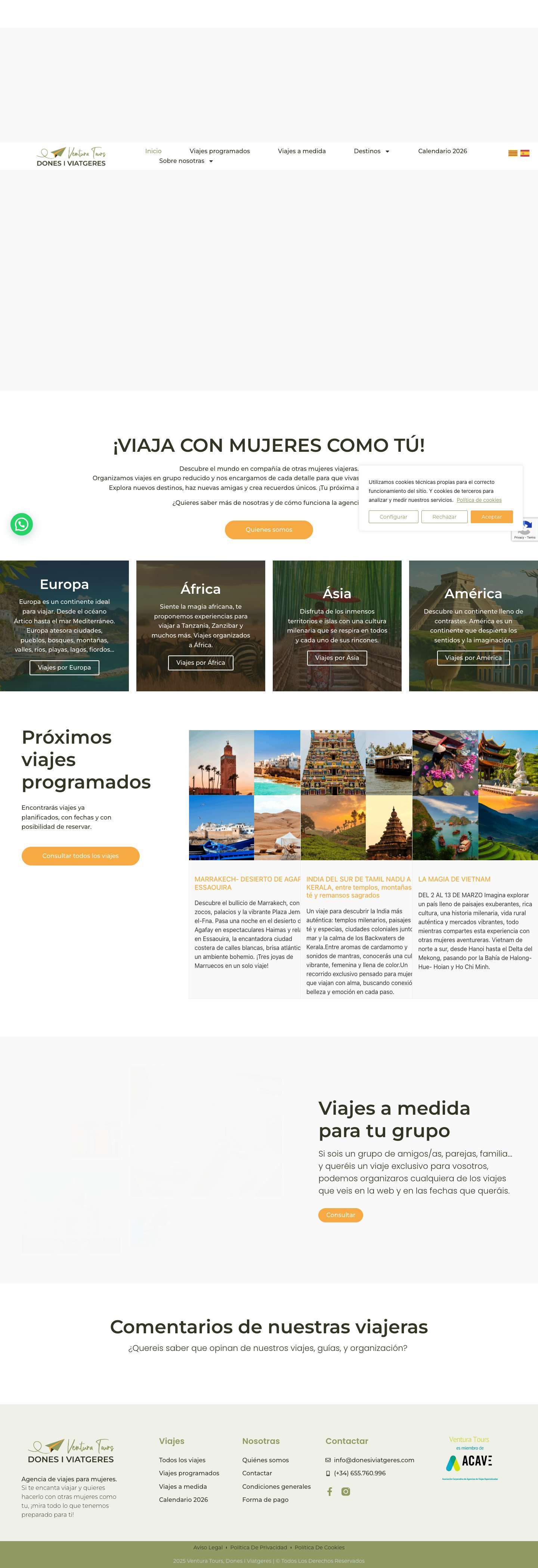 Viajes para mujeres en grupo reducido y guía acompañante - Full Screenshot