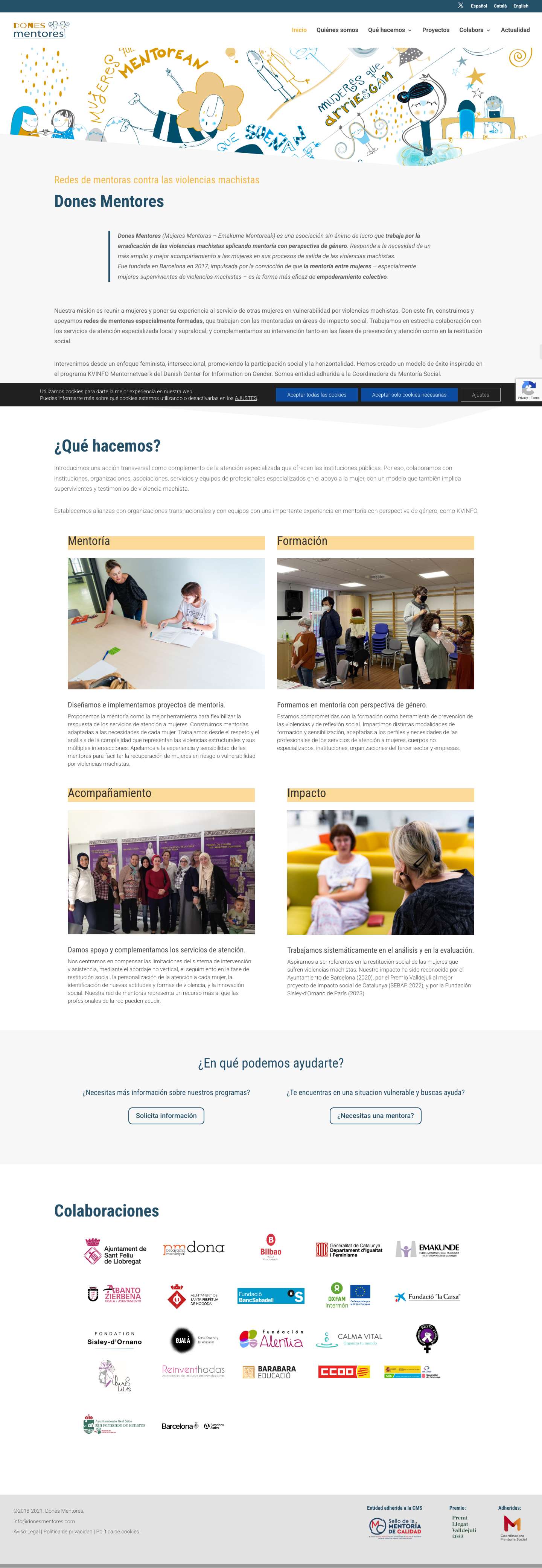 Inicio - Dones Mentores - Full Screenshot