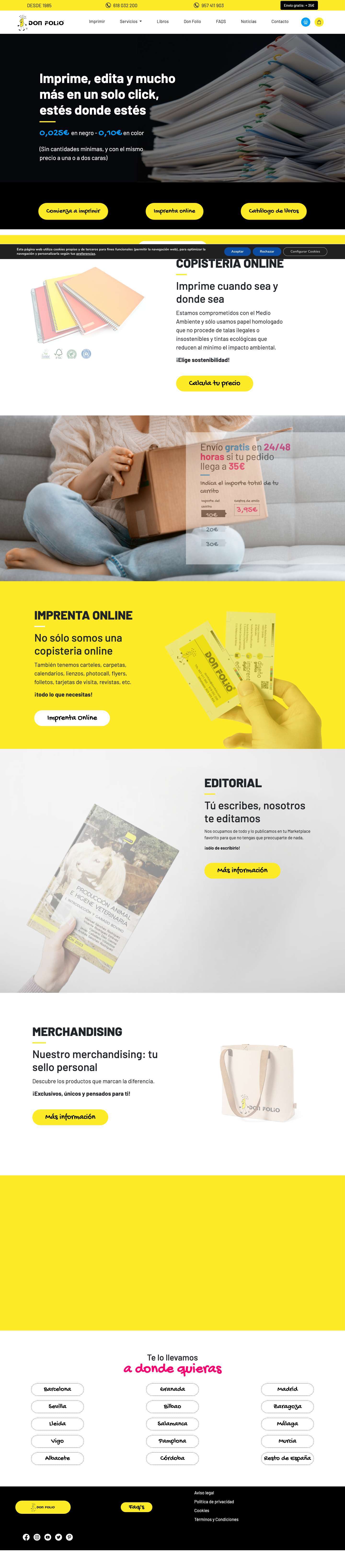 ▷ Copistería Online A Domicilio | Don Folio - Full Screenshot