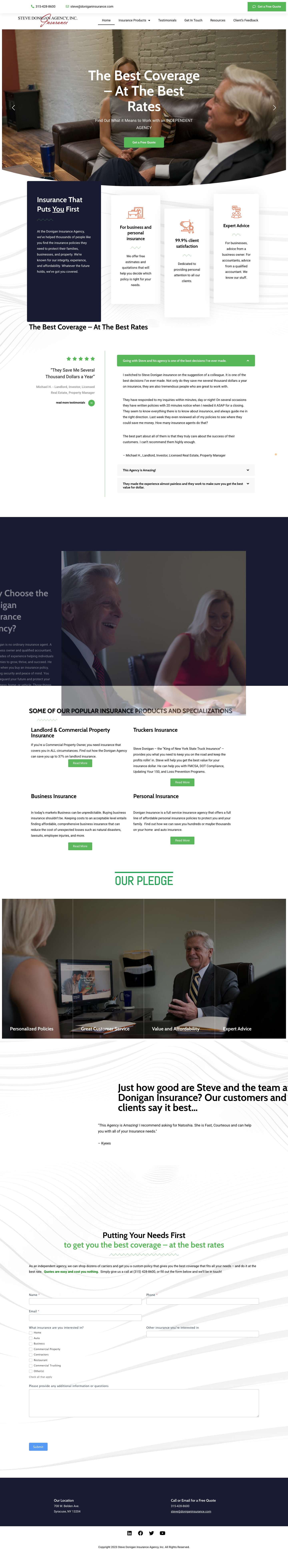 Insurance Syracuse | Commercial Property | Business Insurance | Donigan Insurance - Full Screenshot