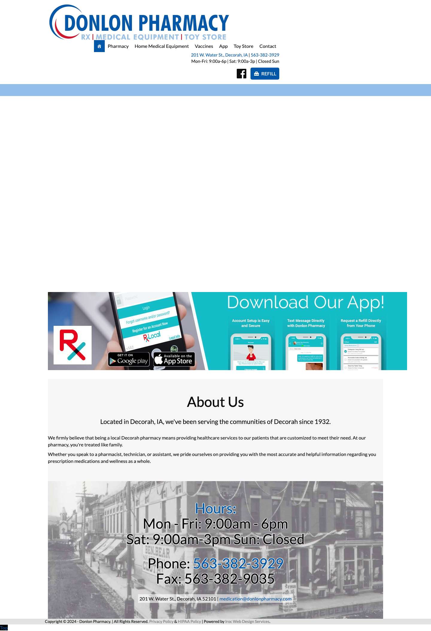 Home - Donlon Pharmacy - Full Screenshot