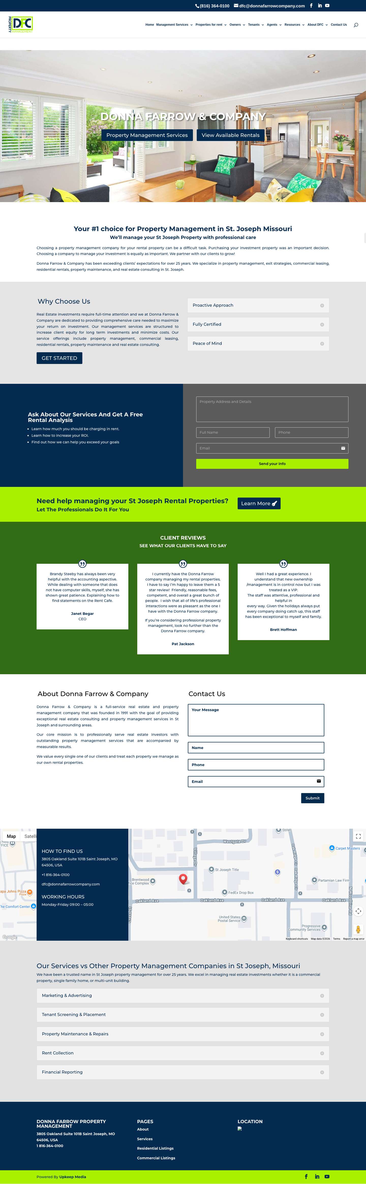 Saint Joseph, MO Property Management - Donna Farrow & Company - Full Screenshot