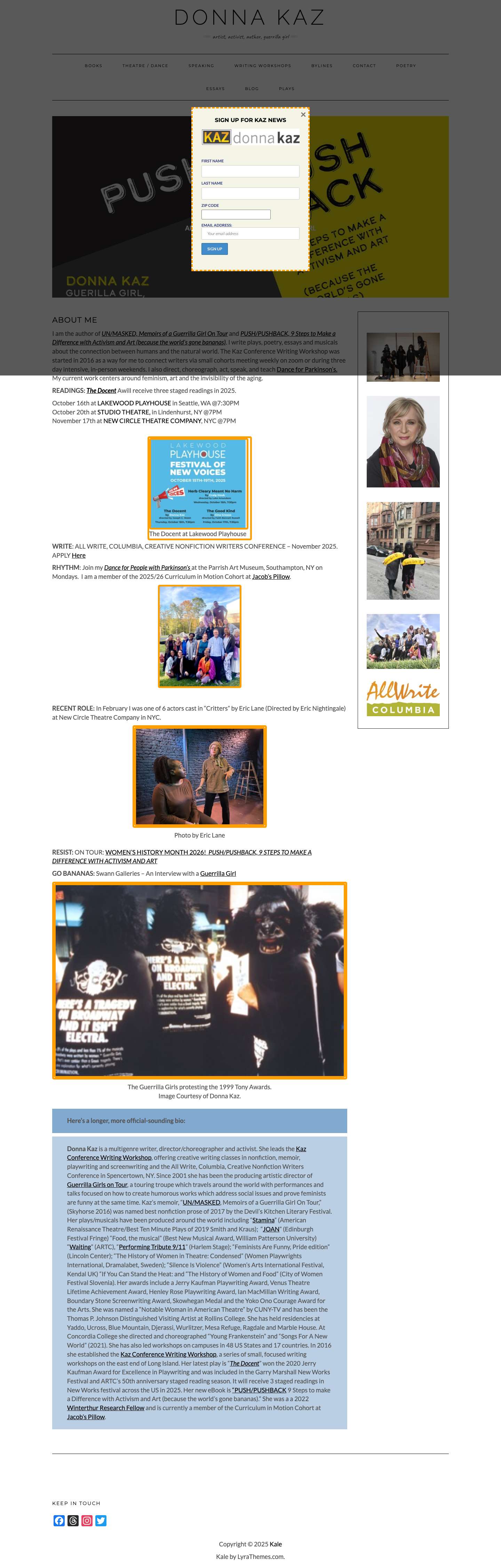 Creative Writing Classes Donna Kaz - Full Screenshot