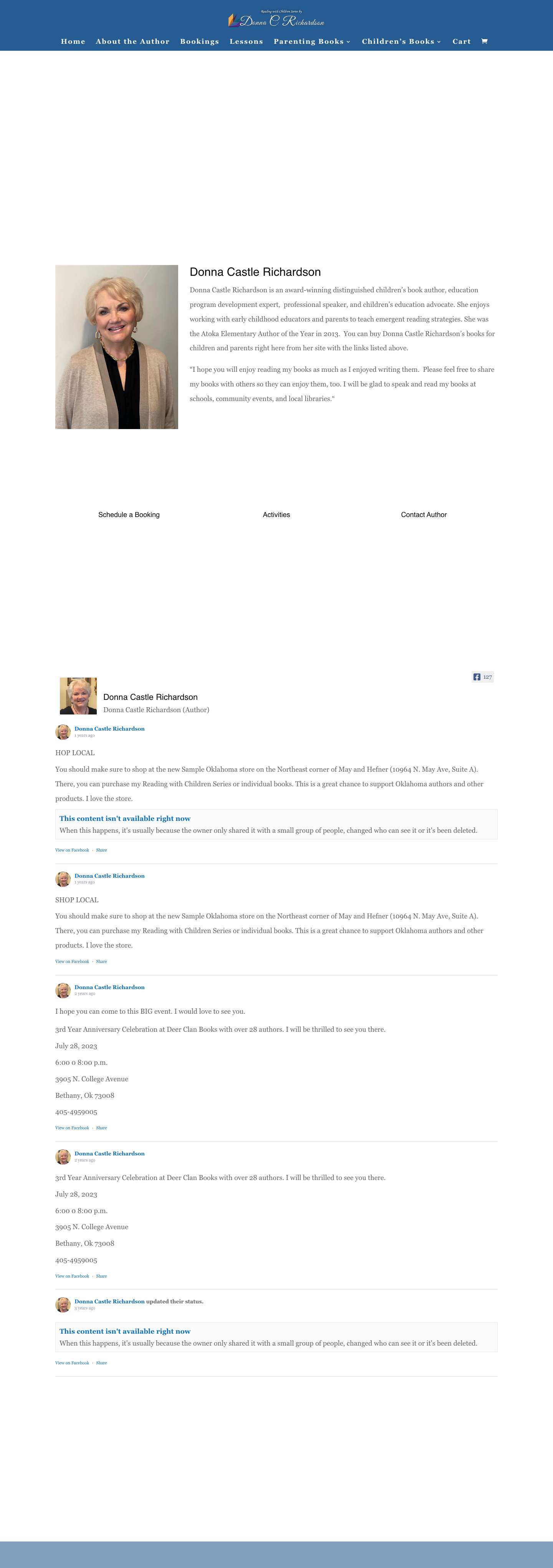 Donna Castle Richardson | Distinguished children’s book author, Education Program Development Expert, Professional Speaker, and Children’s Education Advocate. - Full Screenshot