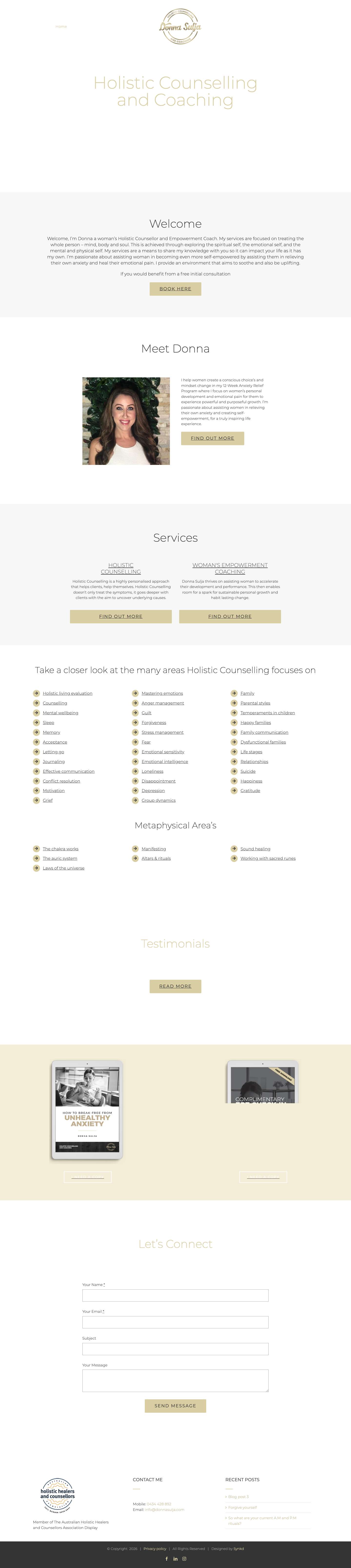 Donna Sulja – Holistic Counselling and Coaching - Full Screenshot