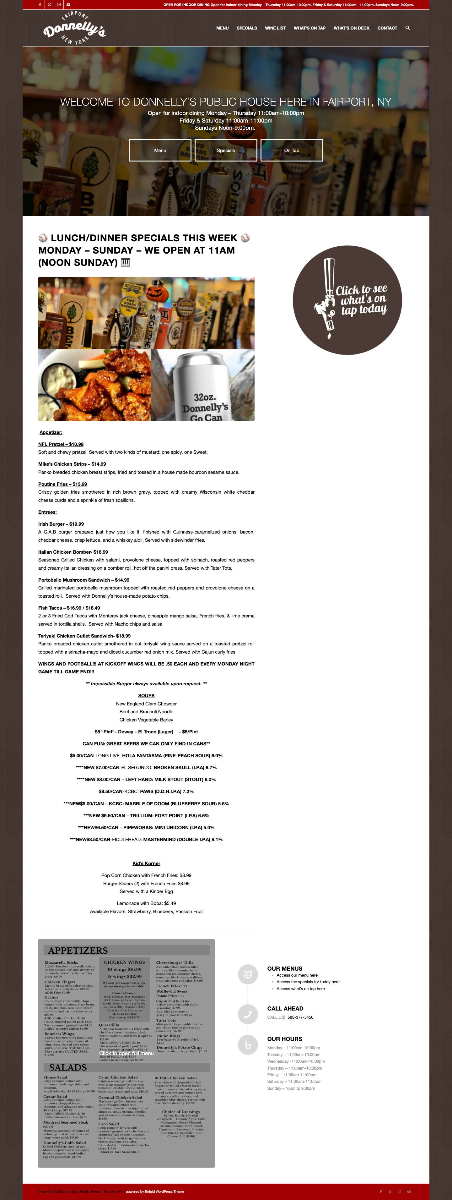 Donnelly’s Public House – Fairport, New York – 33 Craft Beers on Tap Donnelly's Public House - Fairport, NYClick to open the search input fieldScroll to top - Full Screenshot