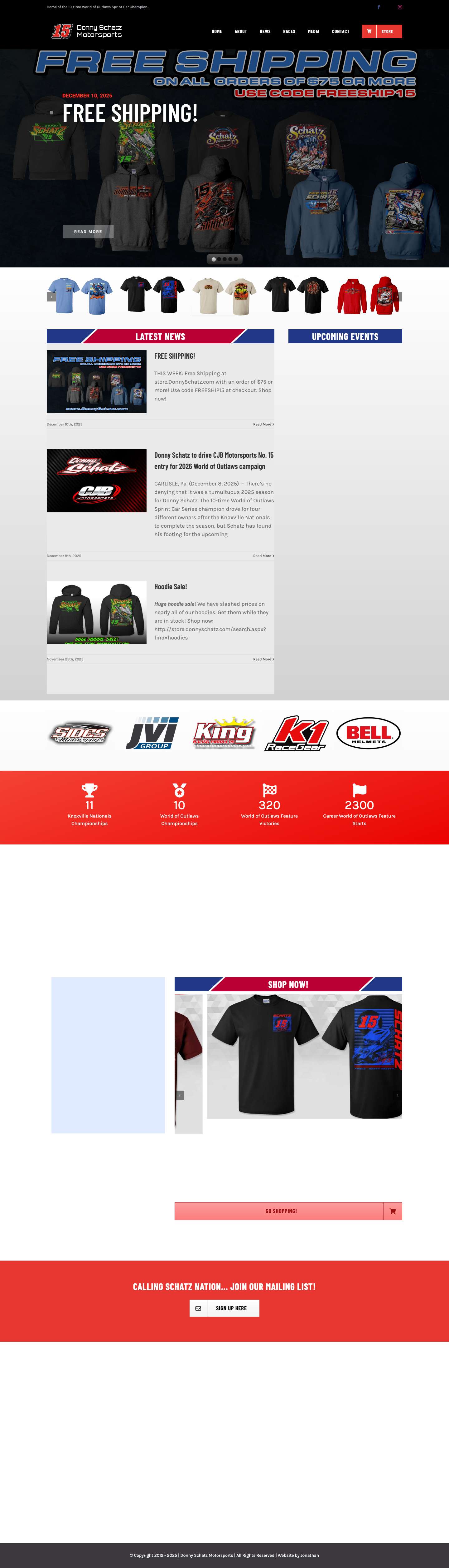 Donny Schatz – Official online home of 10-time World of Outlaws Sprint Car champion, Donny Schatz. - Full Screenshot