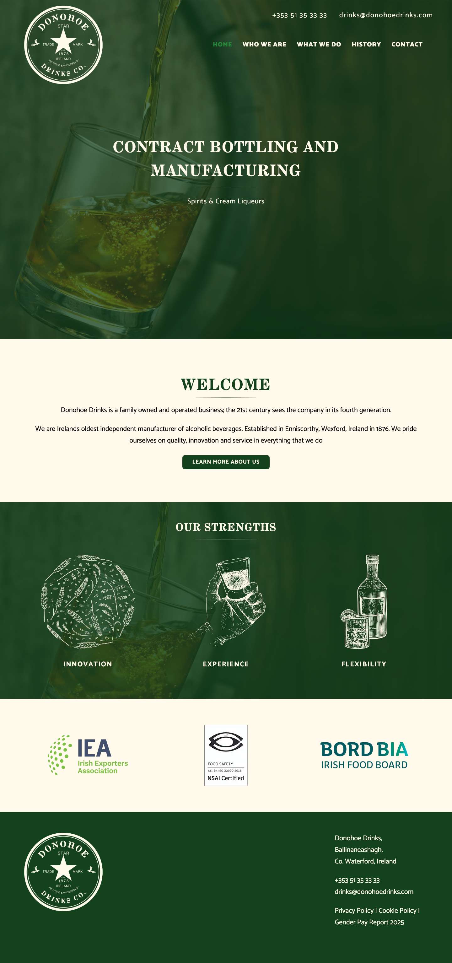 Home - Donohoe Drinks - Full Screenshot