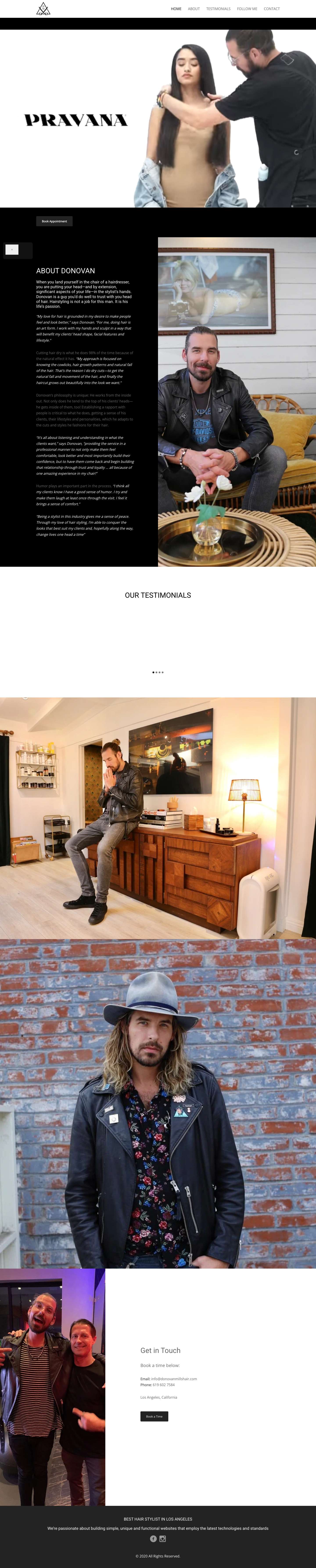 Donovan Mills Hair – Beverly Hills Celebrity Hair Stylist - Full Screenshot