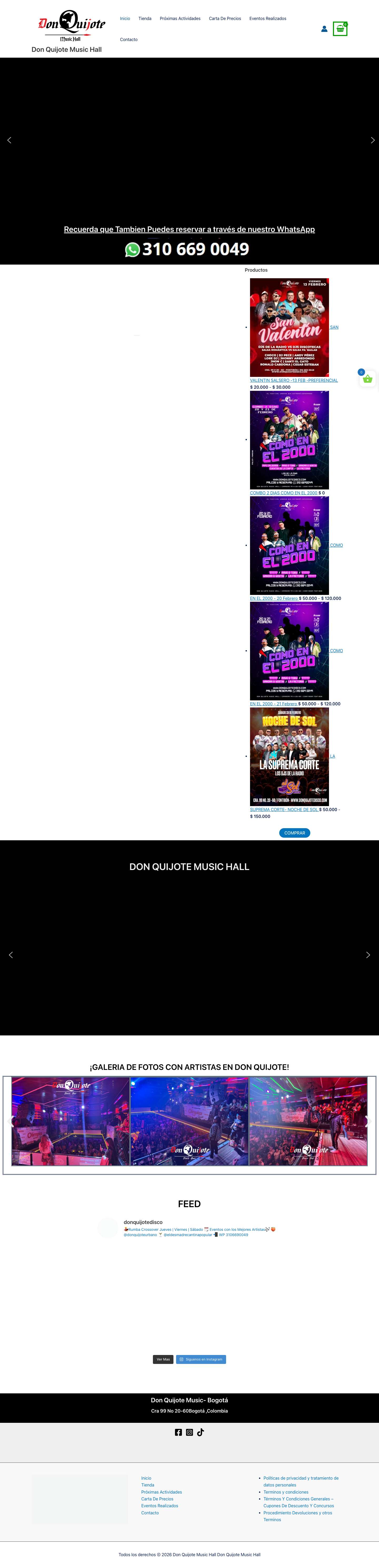 Inicio - Don Quijote Music Hall - Full Screenshot