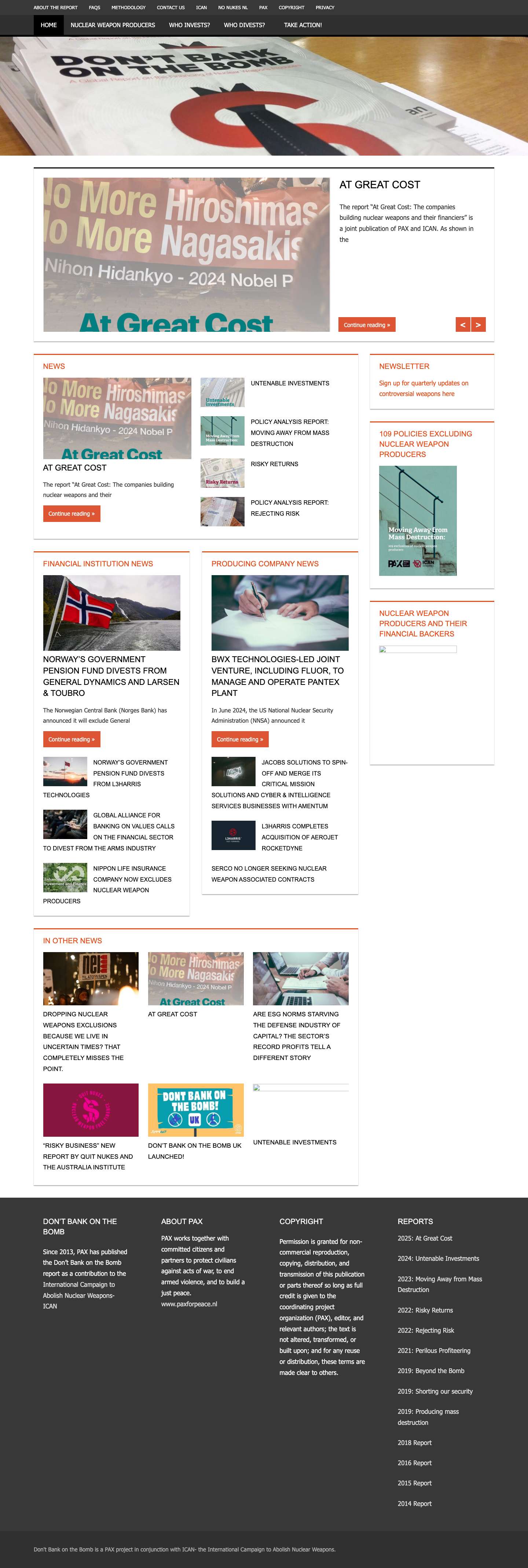 Don't Bank on the Bomb – Who profits from producing nuclear weapons? - Full Screenshot