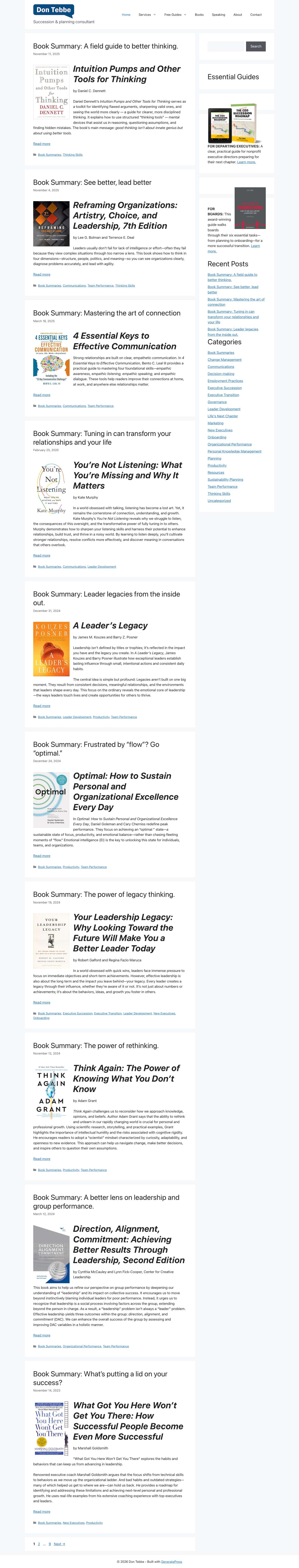 Don Tebbe – Succession & planning consultant - Full Screenshot