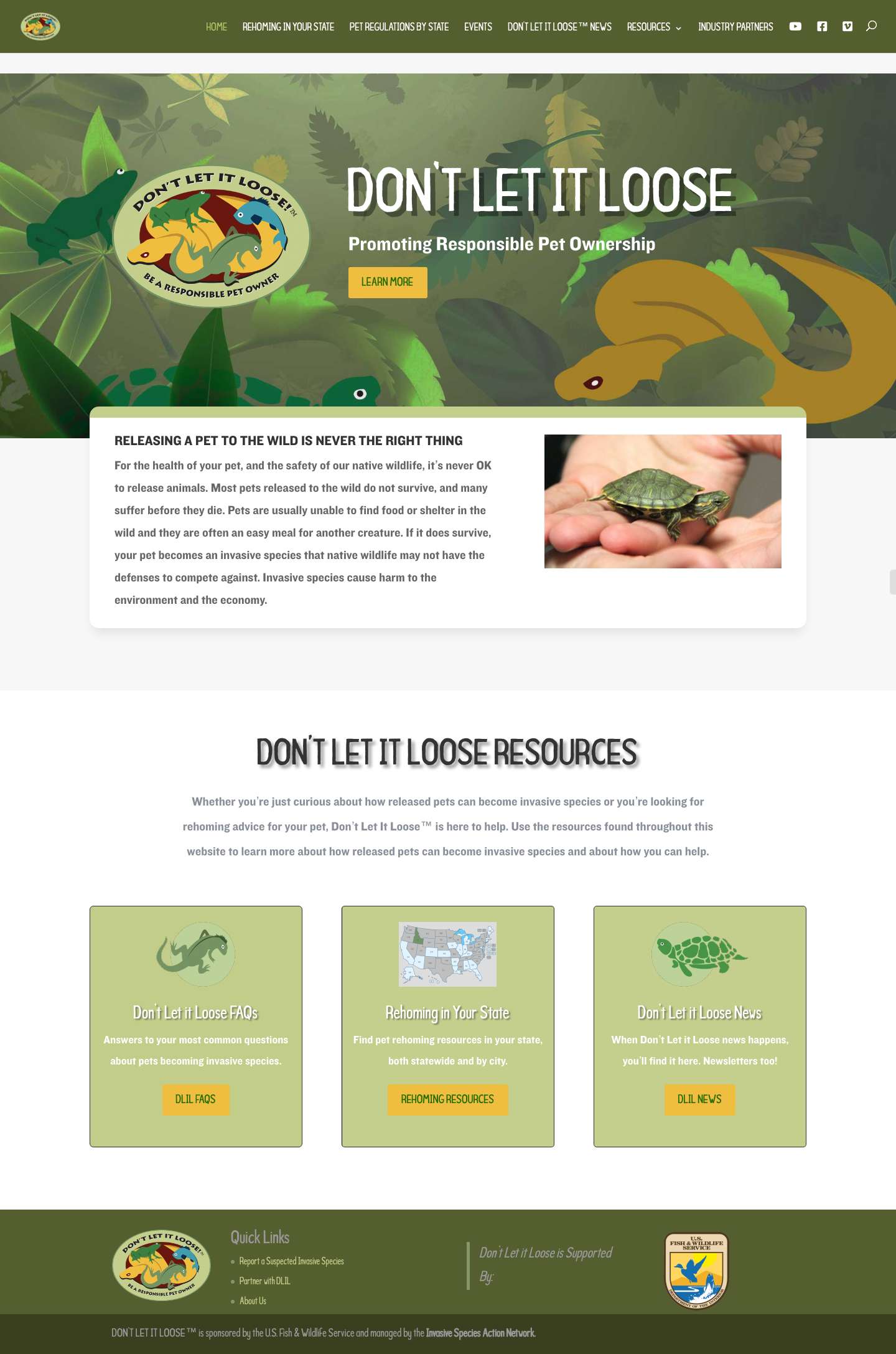 Don't Let It Loose | Promoting responsible pet ownership. - Full Screenshot