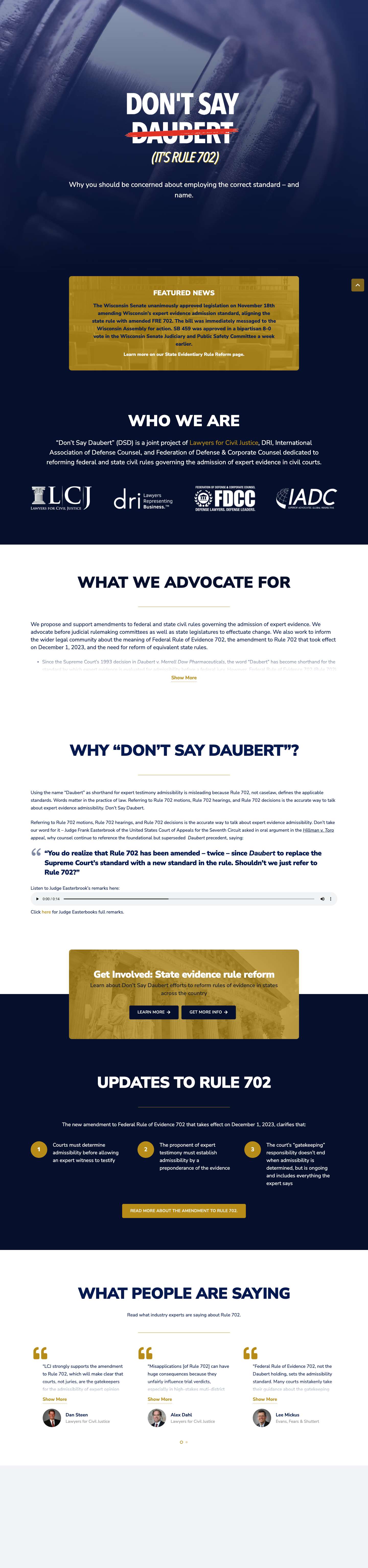 Home | Don't Say Daubert - Full Screenshot