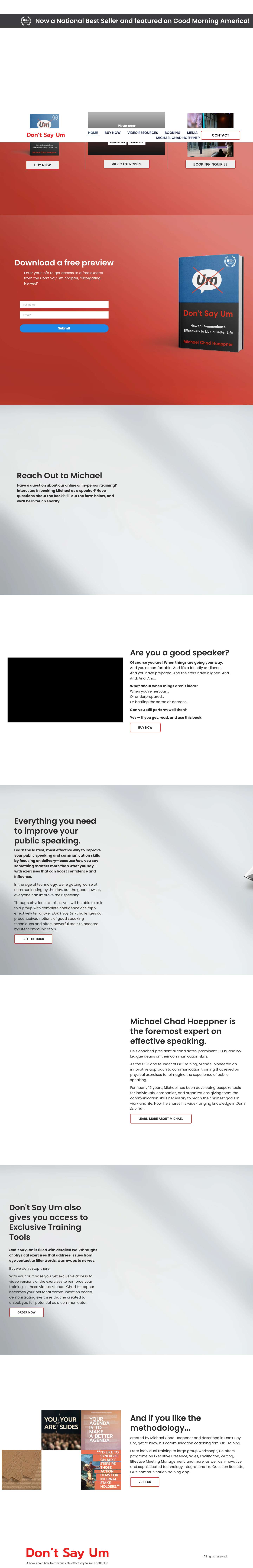 HOME - Book Published - Don't Say Um | by Michael Chad Hoeppner - Full Screenshot