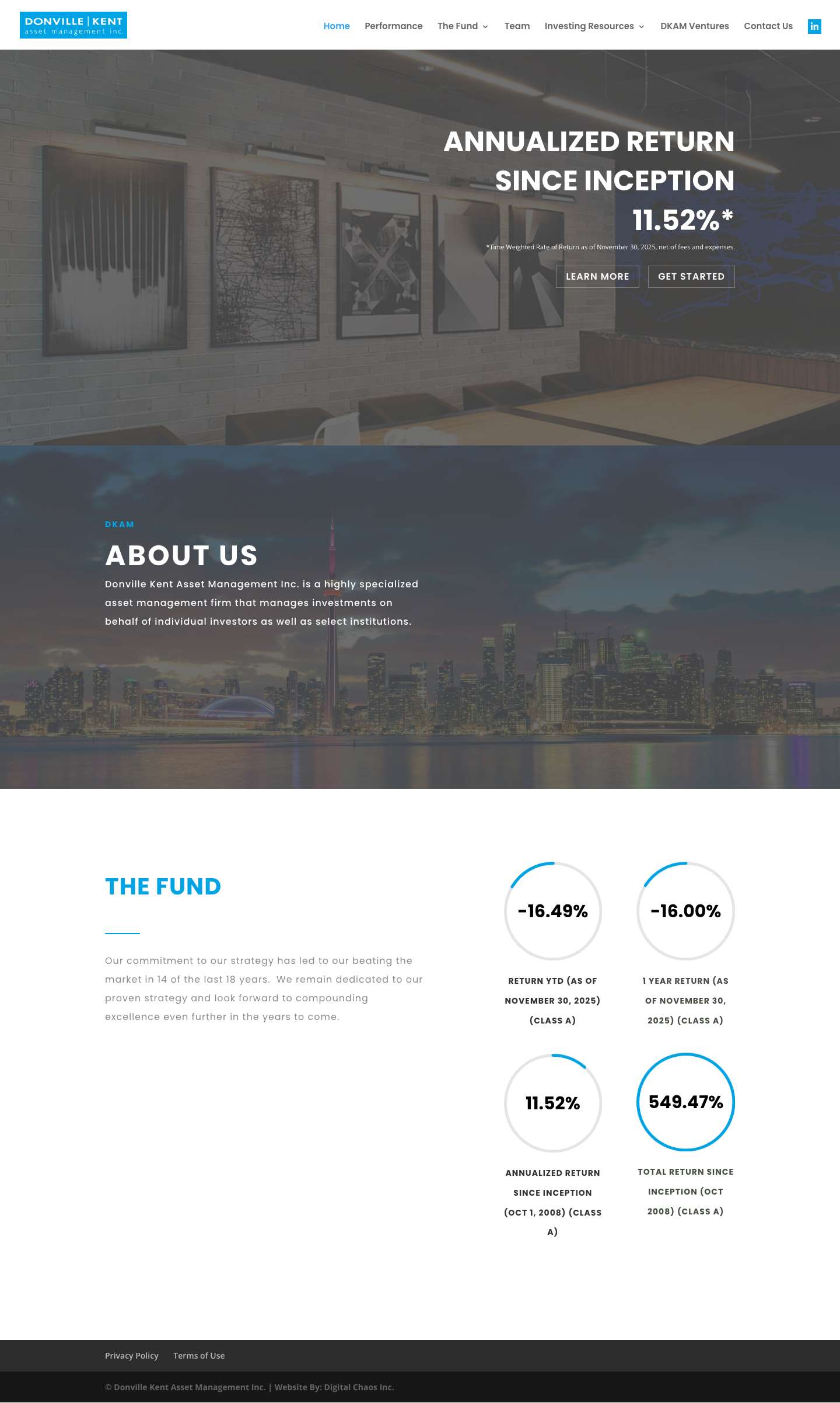 Home - Donville Kent Asset Management - Full Screenshot