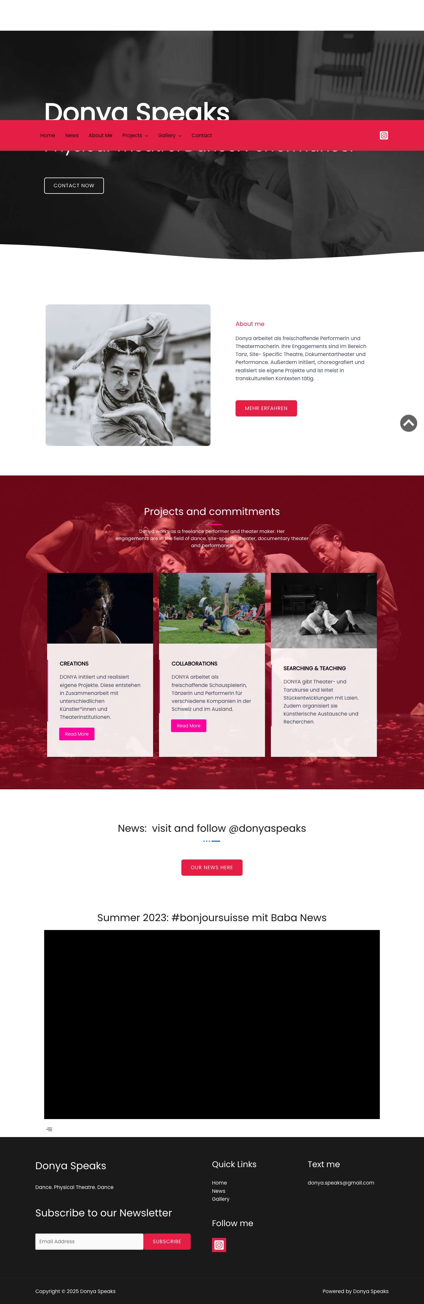 Donya Speaks – Physical theatre | Dance | Performance - Full Screenshot