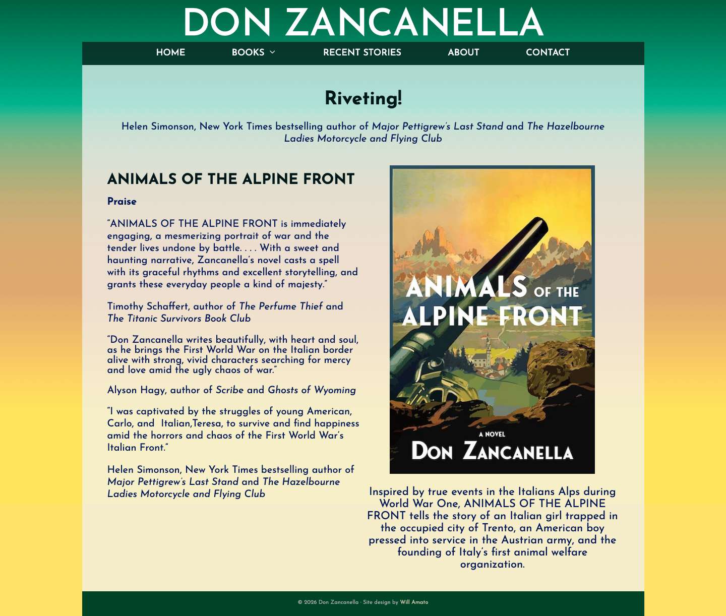 Don Zancanella – Official website - Full Screenshot