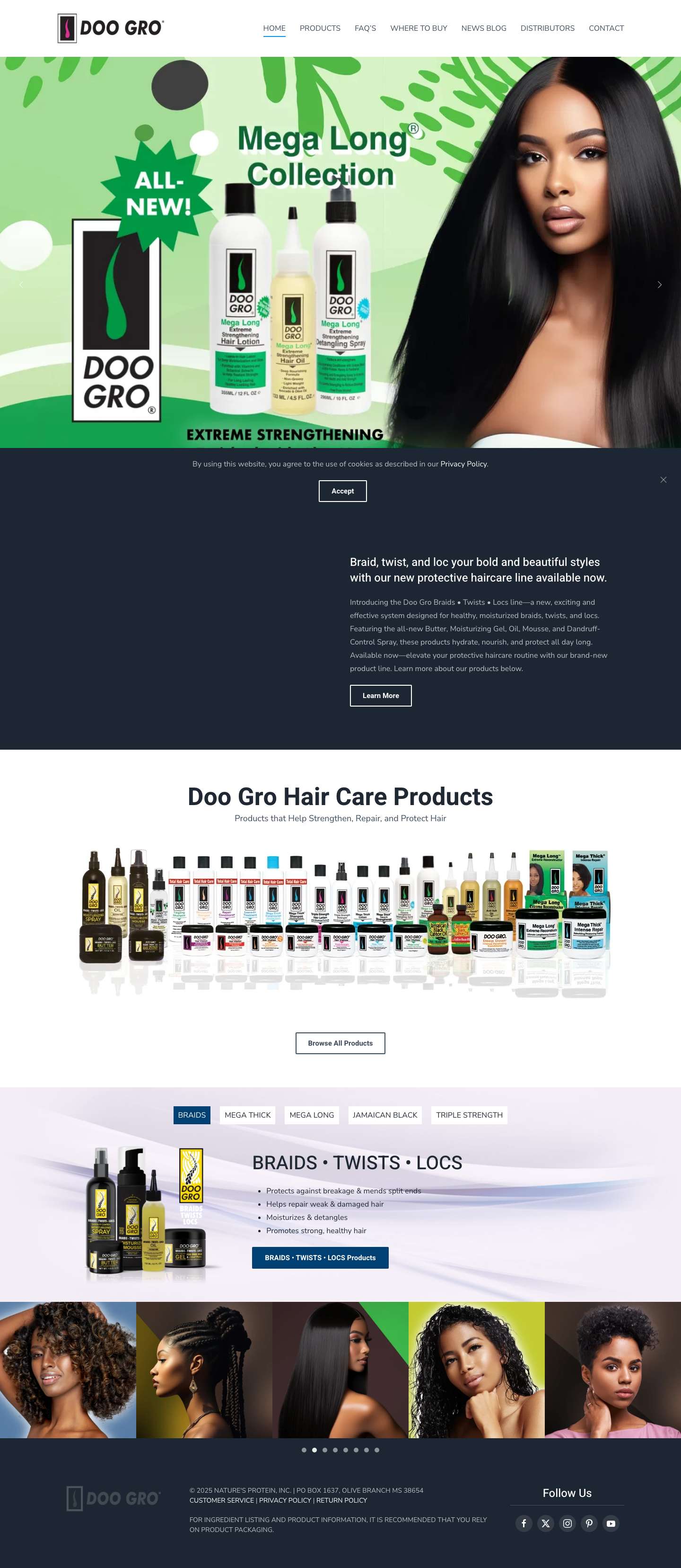 Welcome to Doo Gro Hair Care and Styling Products - Full Screenshot