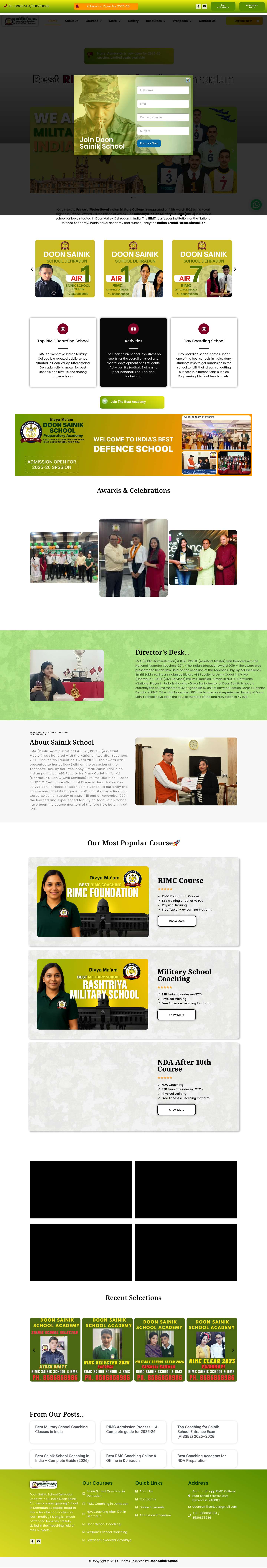 Doon Sainik School Dehradun - Doon Sainik School : Best Sainik School, Military School,RIMCAge Calculator - Full Screenshot